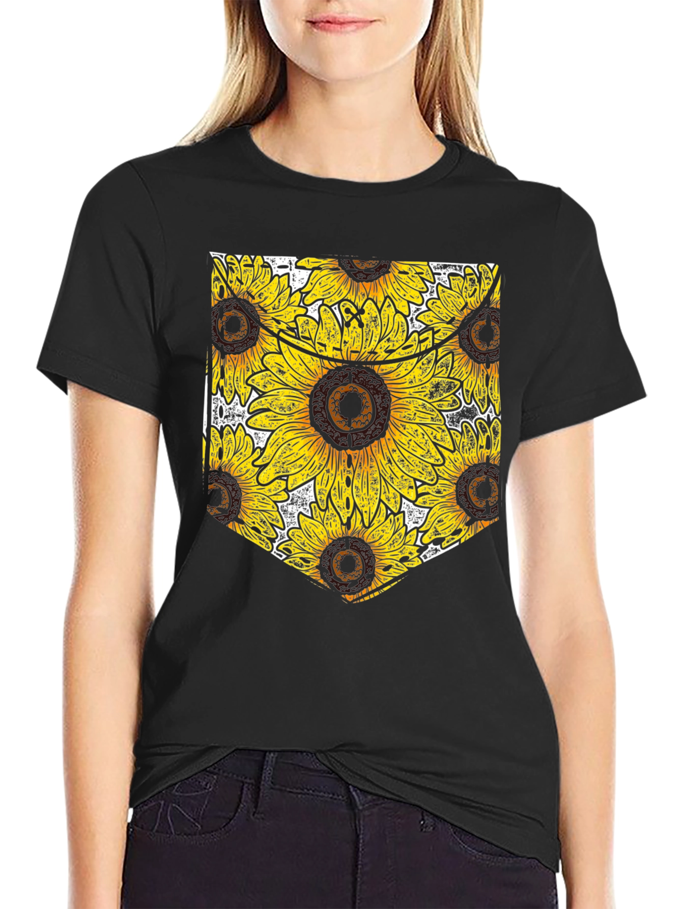 Sunflower Pocket T-Shirt - Mens Black Tee