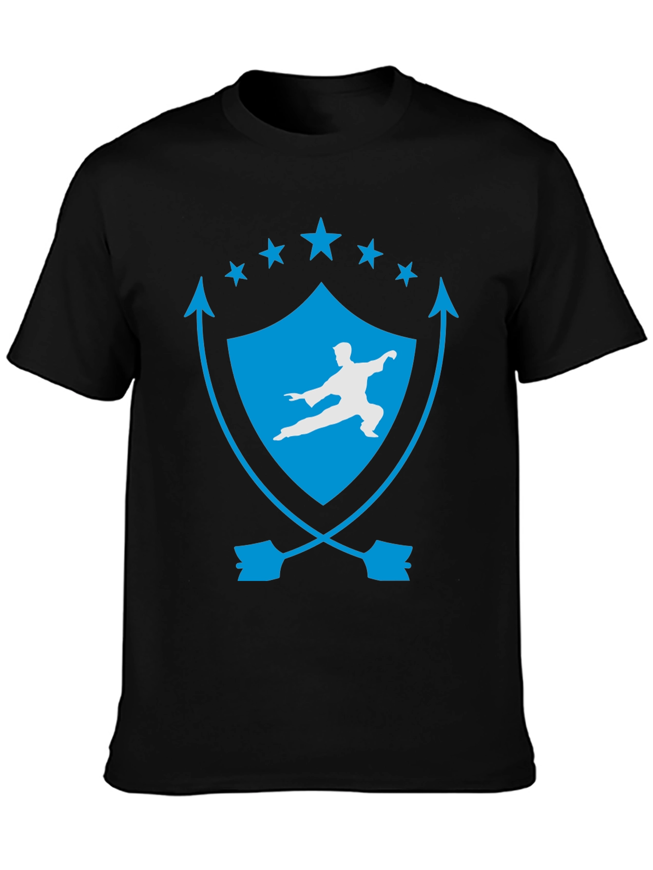 Martial Arts Black Tee - Kung Fu Shield Design