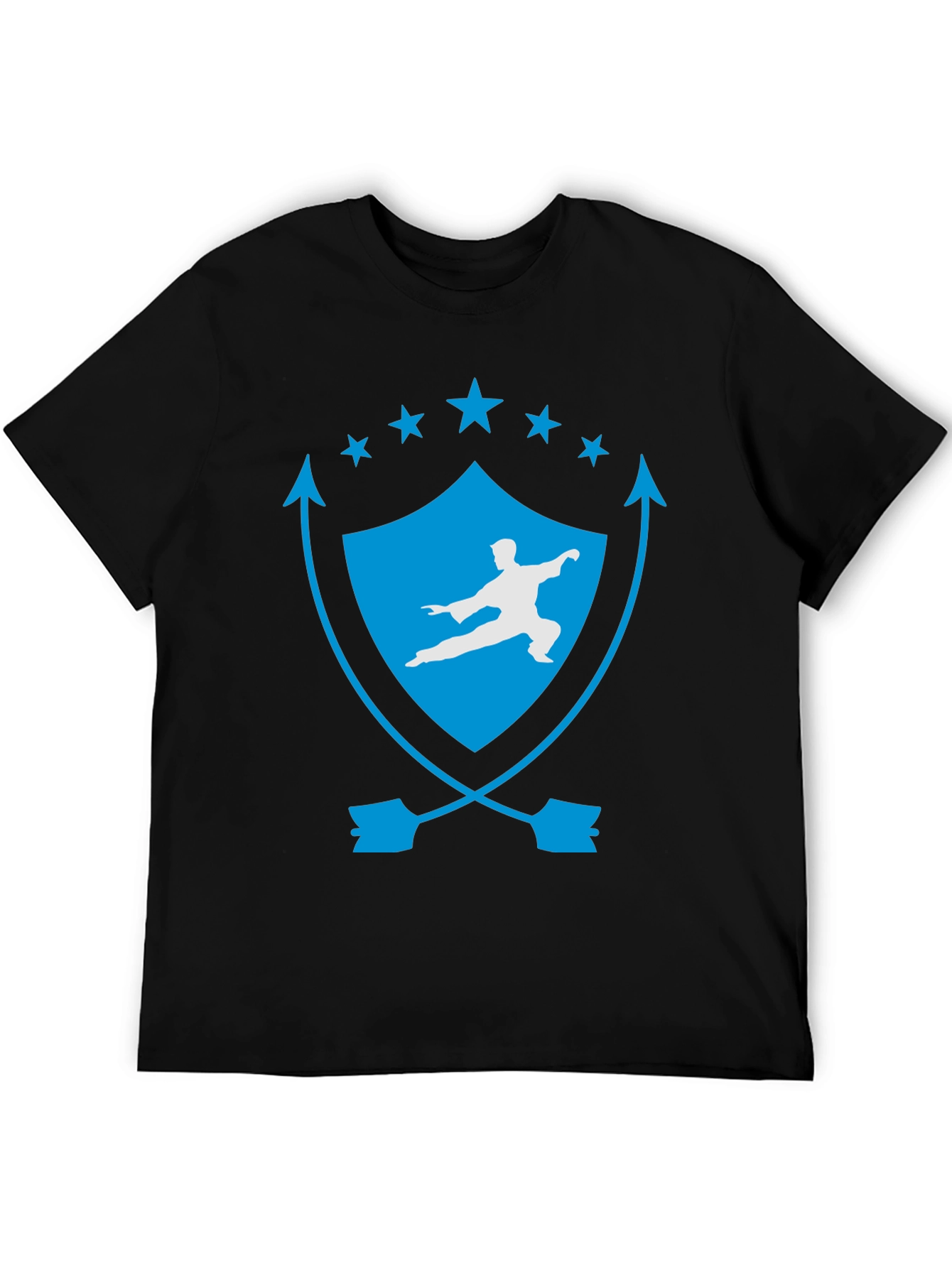 Martial Arts Black Tee - Kung Fu Shield Design
