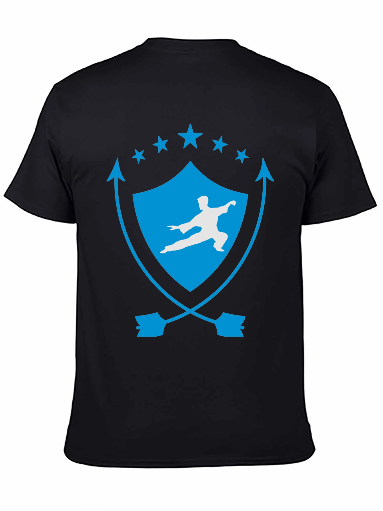 Martial Arts Black Tee - Kung Fu Shield Design