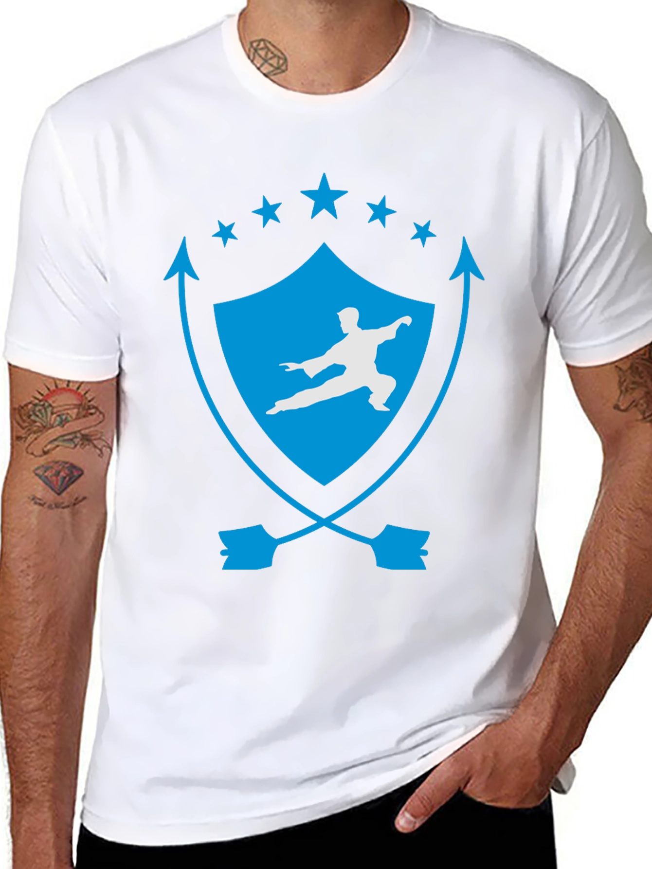 Martial Arts Black Tee - Kung Fu Shield Design