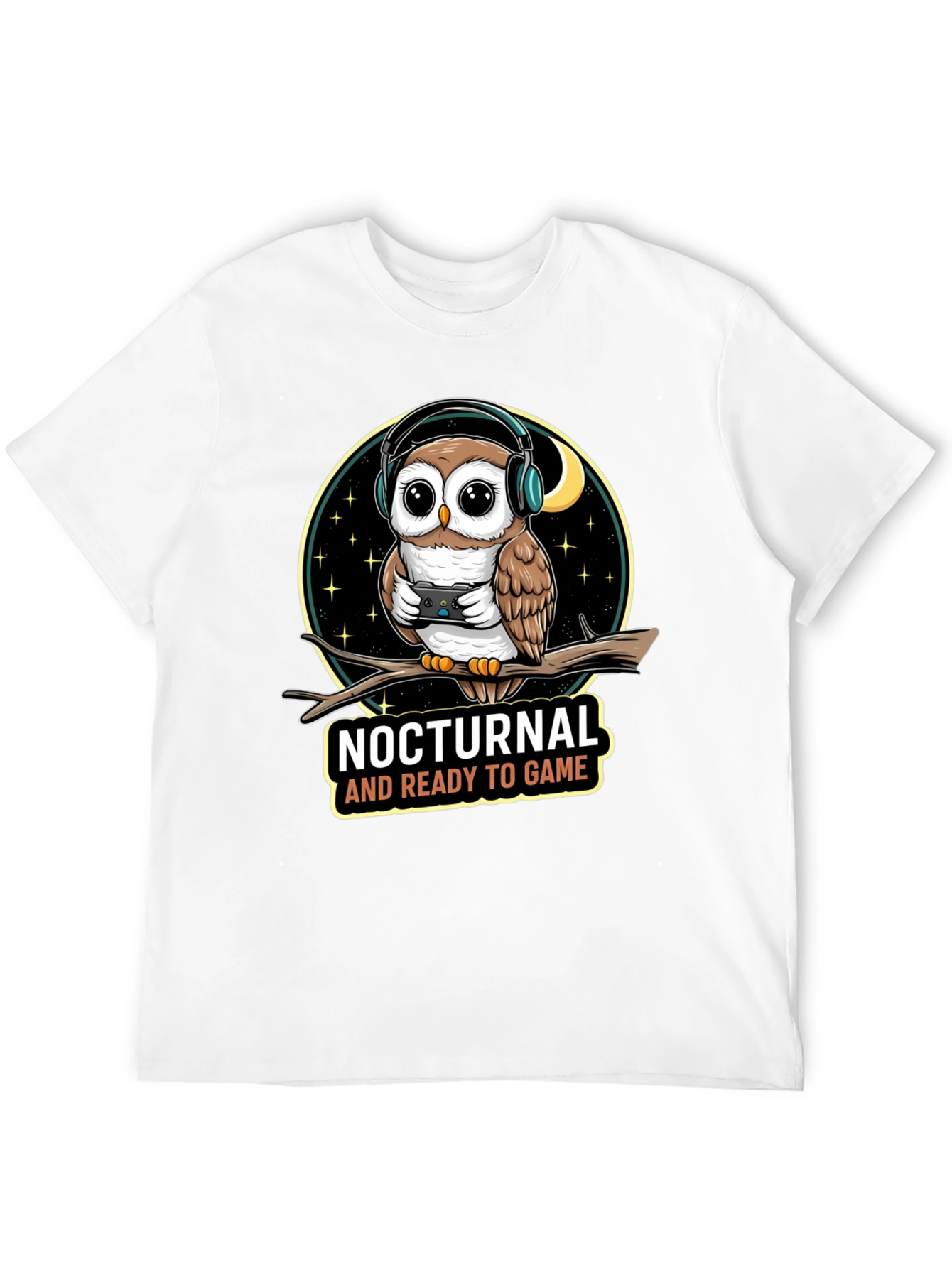 Gamer Owl T-Shirt - Nocturnal and Ready to Game