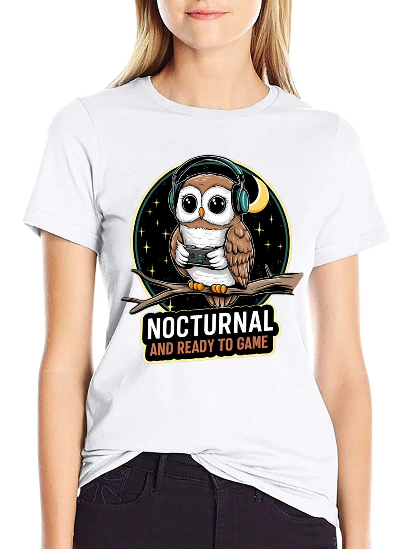Gamer Owl T-Shirt - Nocturnal and Ready to Game
