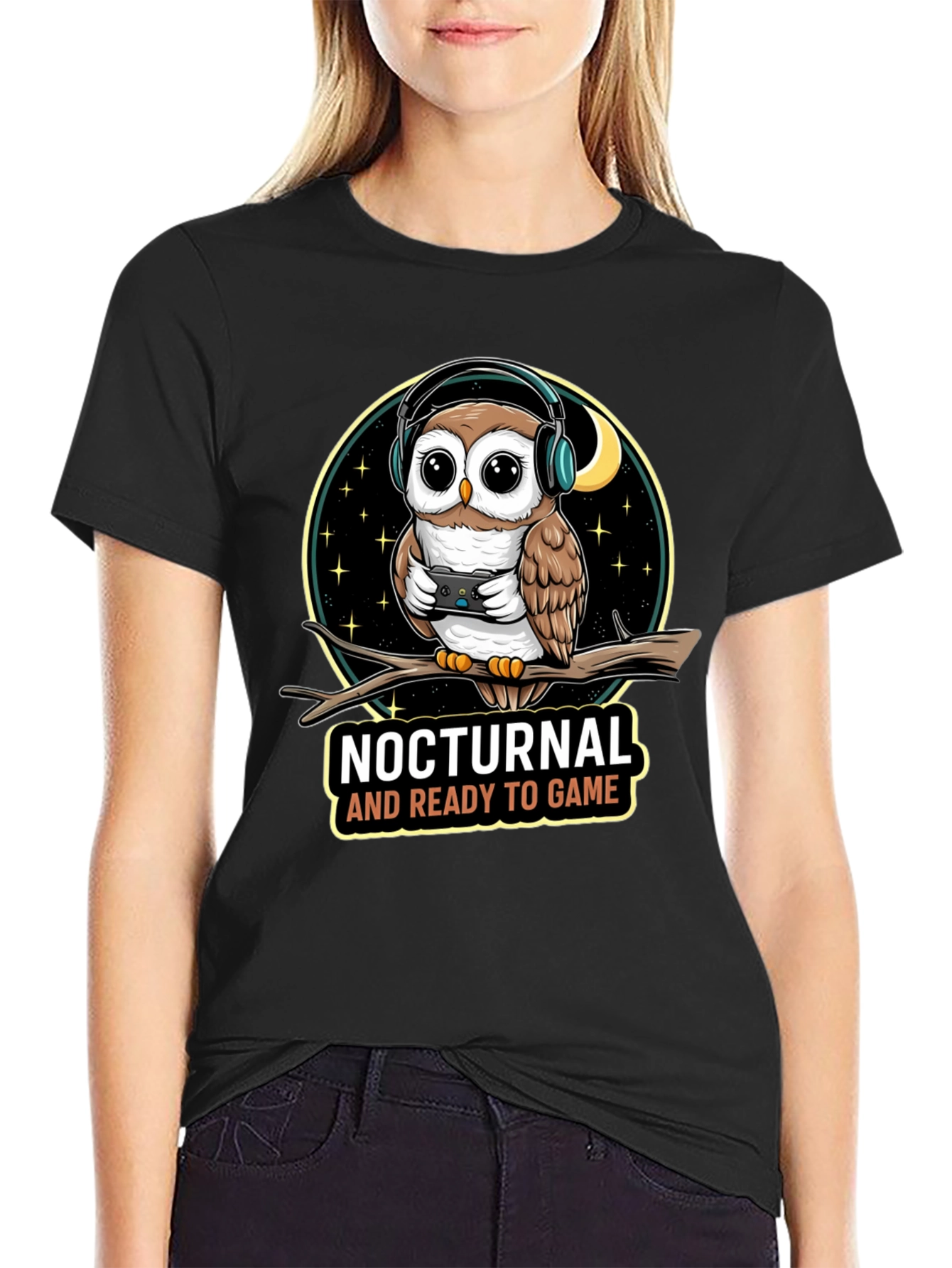 Gamer Owl T-Shirt - Nocturnal and Ready to Game