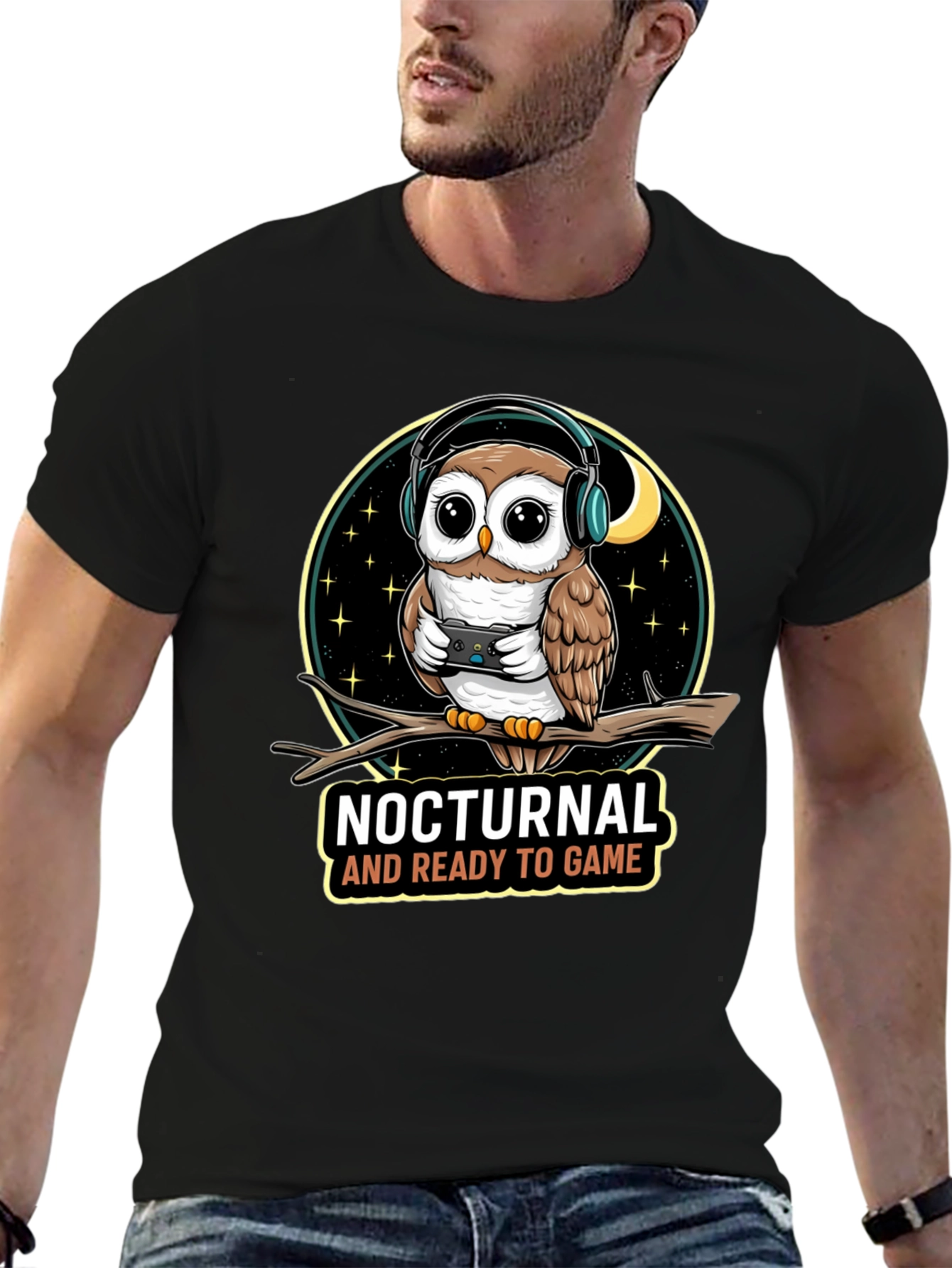 Gamer Owl T-Shirt - Nocturnal and Ready to Game