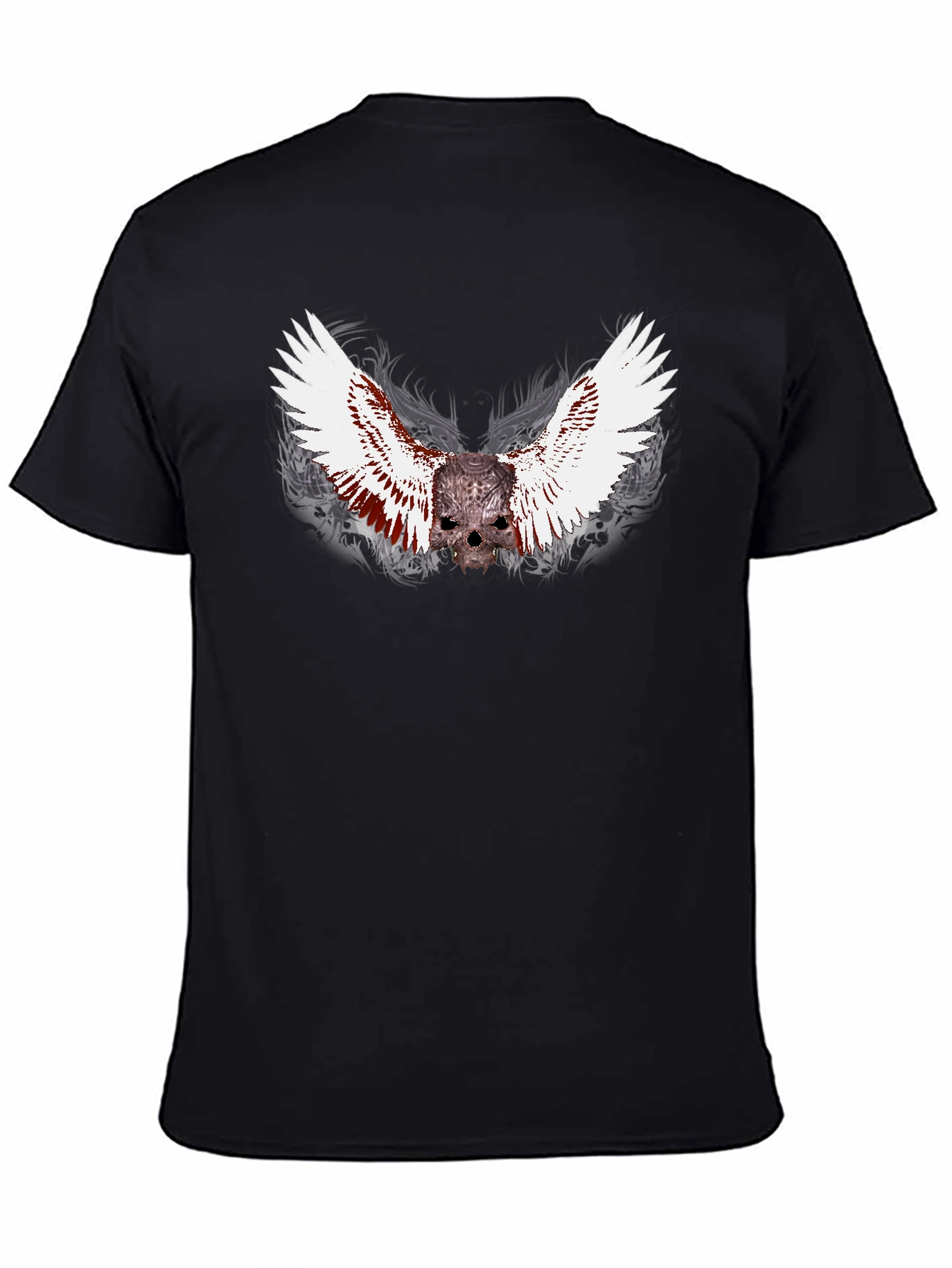Winged Skull Graphic Black T-Shirt