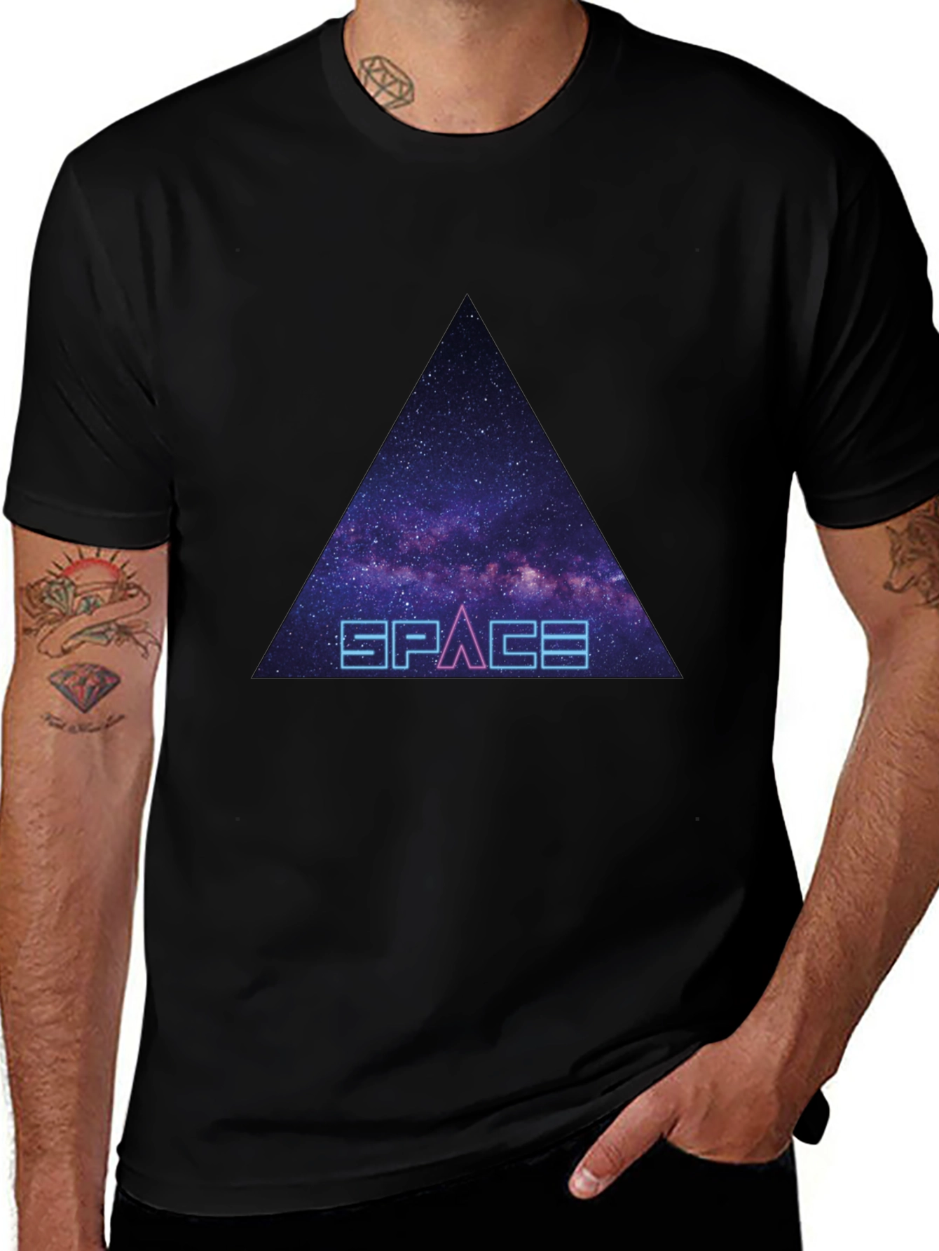 Space Galaxy Triangle Graphic Tee
