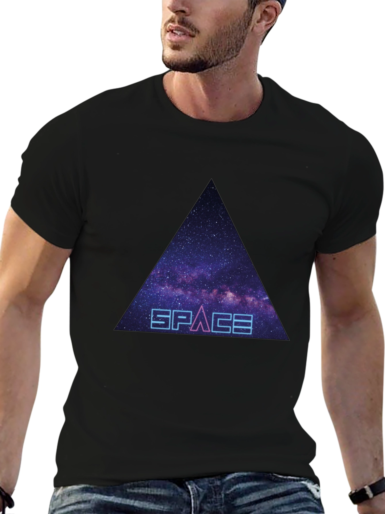 Space Galaxy Triangle Graphic Tee
