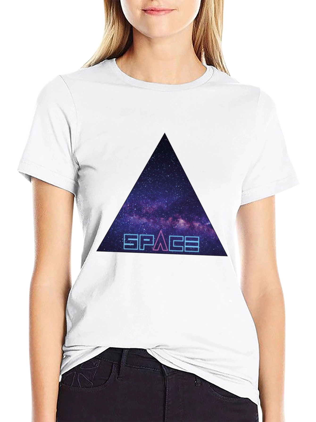 Space Galaxy Triangle Graphic Tee