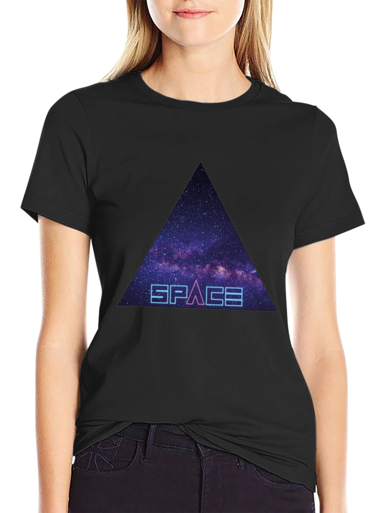 Space Galaxy Triangle Graphic Tee