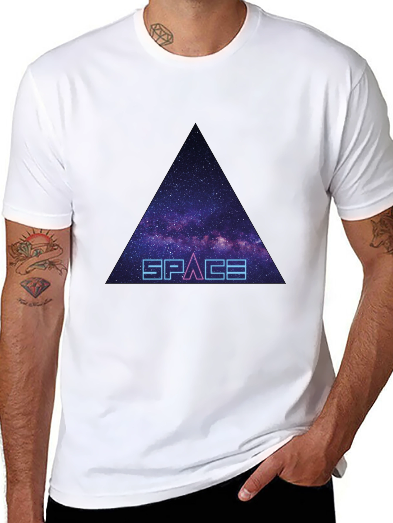 Space Galaxy Triangle Graphic Tee