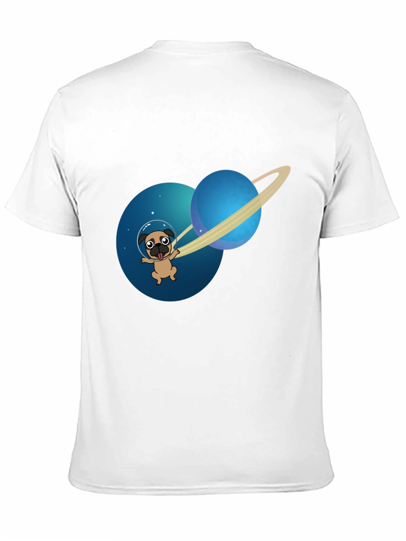 Pug in Space T-Shirt - Cute Dog Astronaut Tee