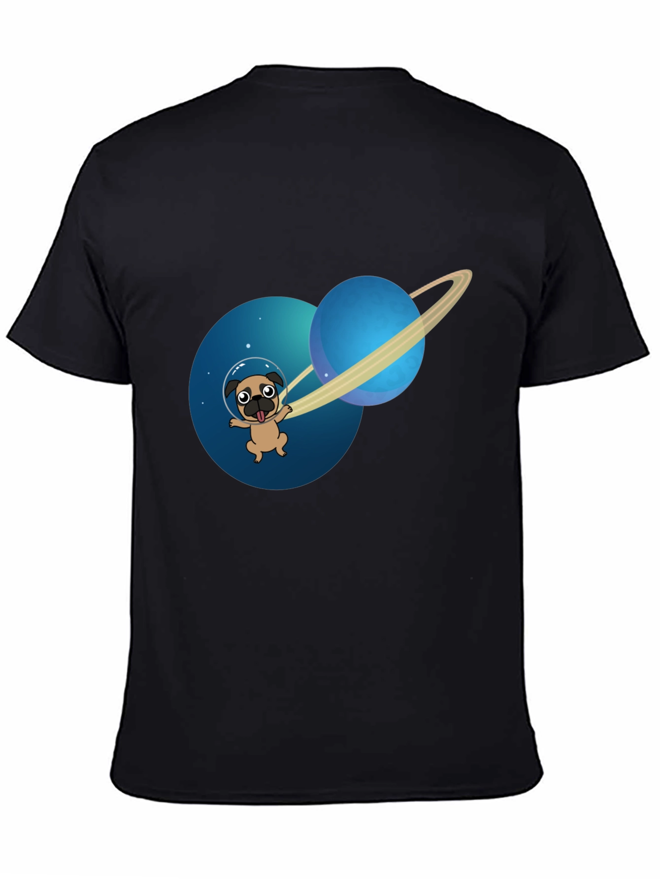 Pug in Space T-Shirt - Cute Dog Astronaut Tee