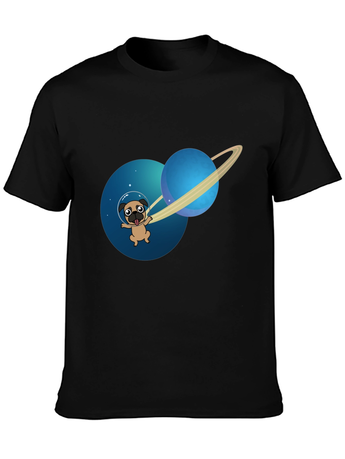 Pug in Space T-Shirt - Cute Dog Astronaut Tee