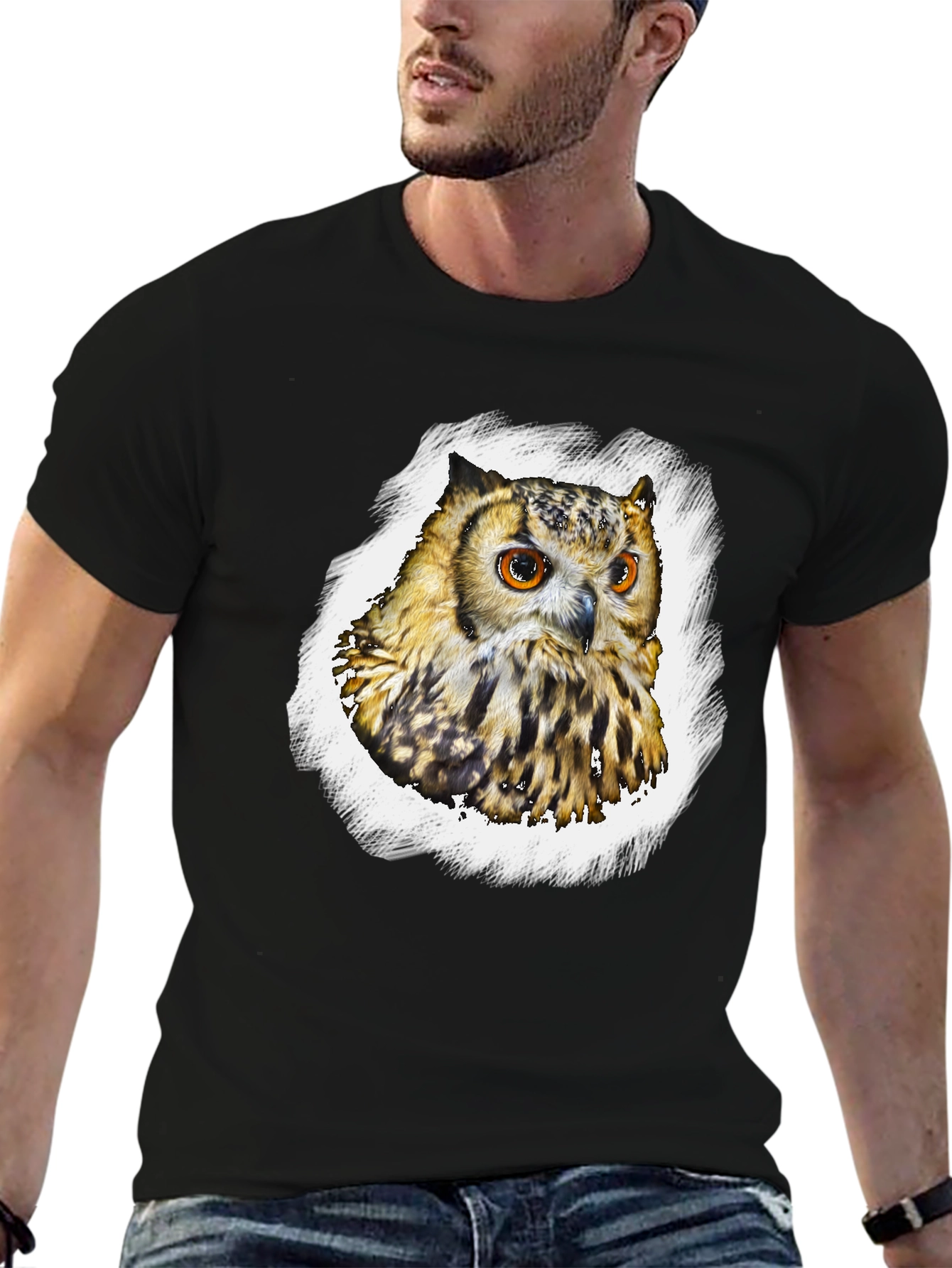 Owl Graphic T-Shirt - Mens Black Tee