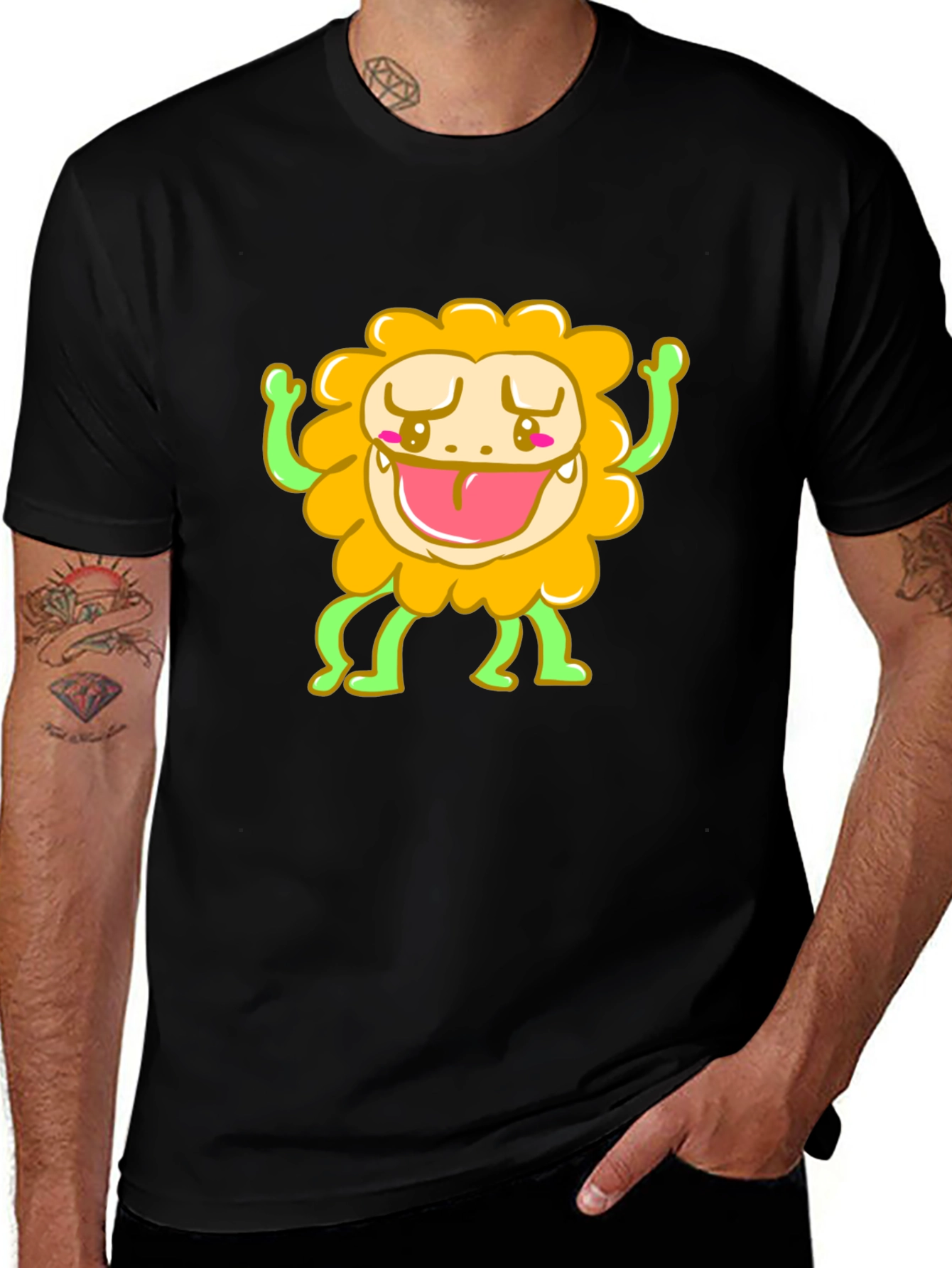 Funny Monster Graphic Tee - Black T-Shirt