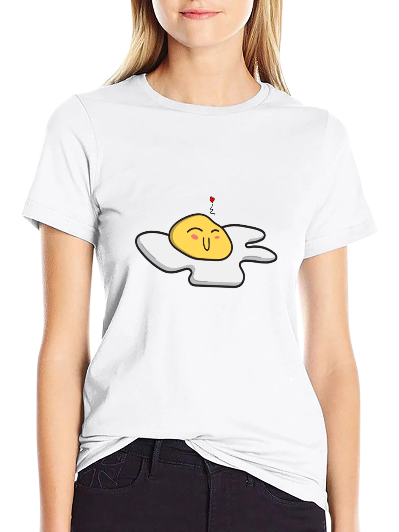 Sunny Side Up Egg Graphic Tee - Black T-Shirt