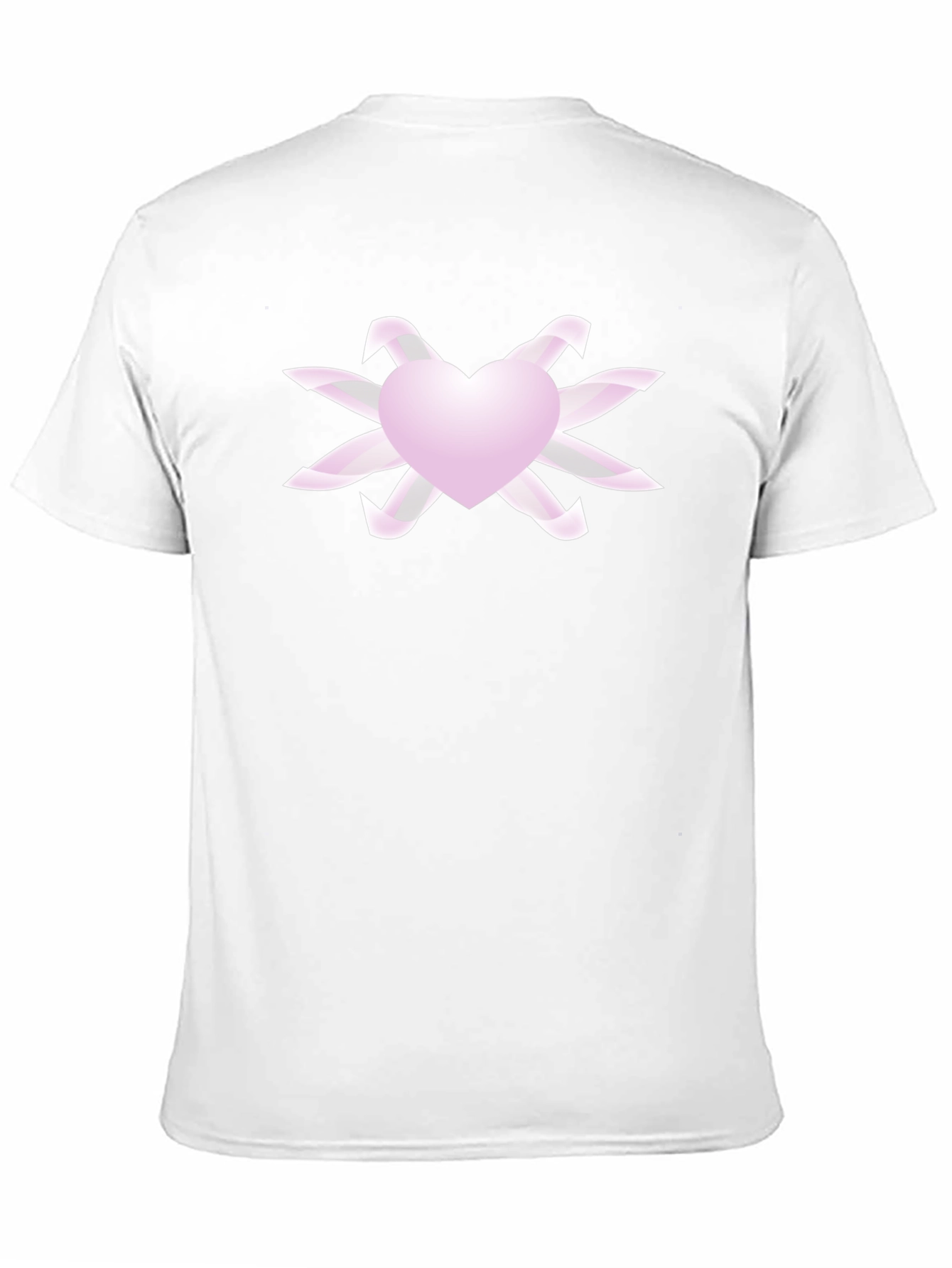 Heart & Ribbon Graphic Tee - Stylish Black T-Shirt