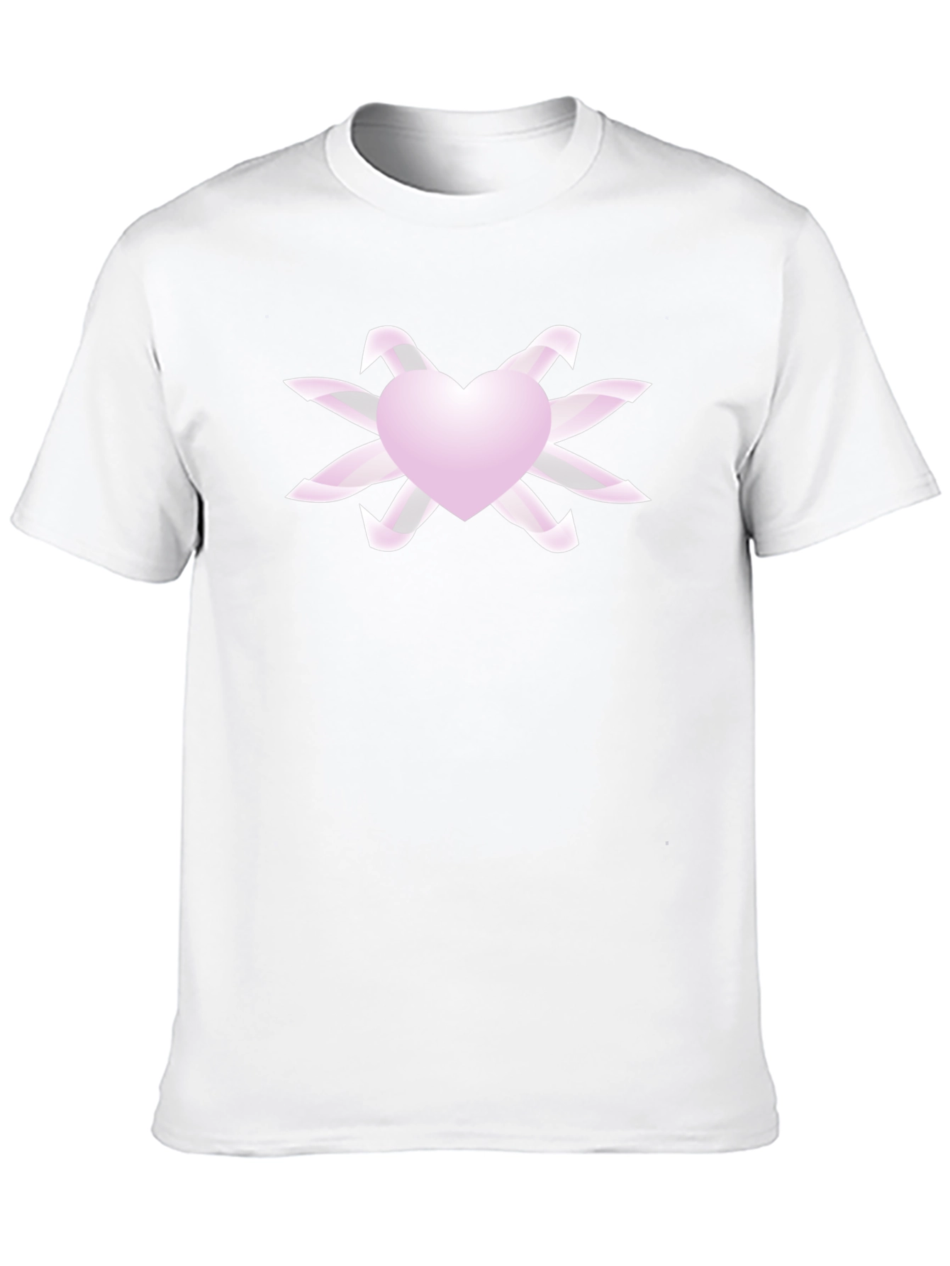 Heart & Ribbon Graphic Tee - Stylish Black T-Shirt