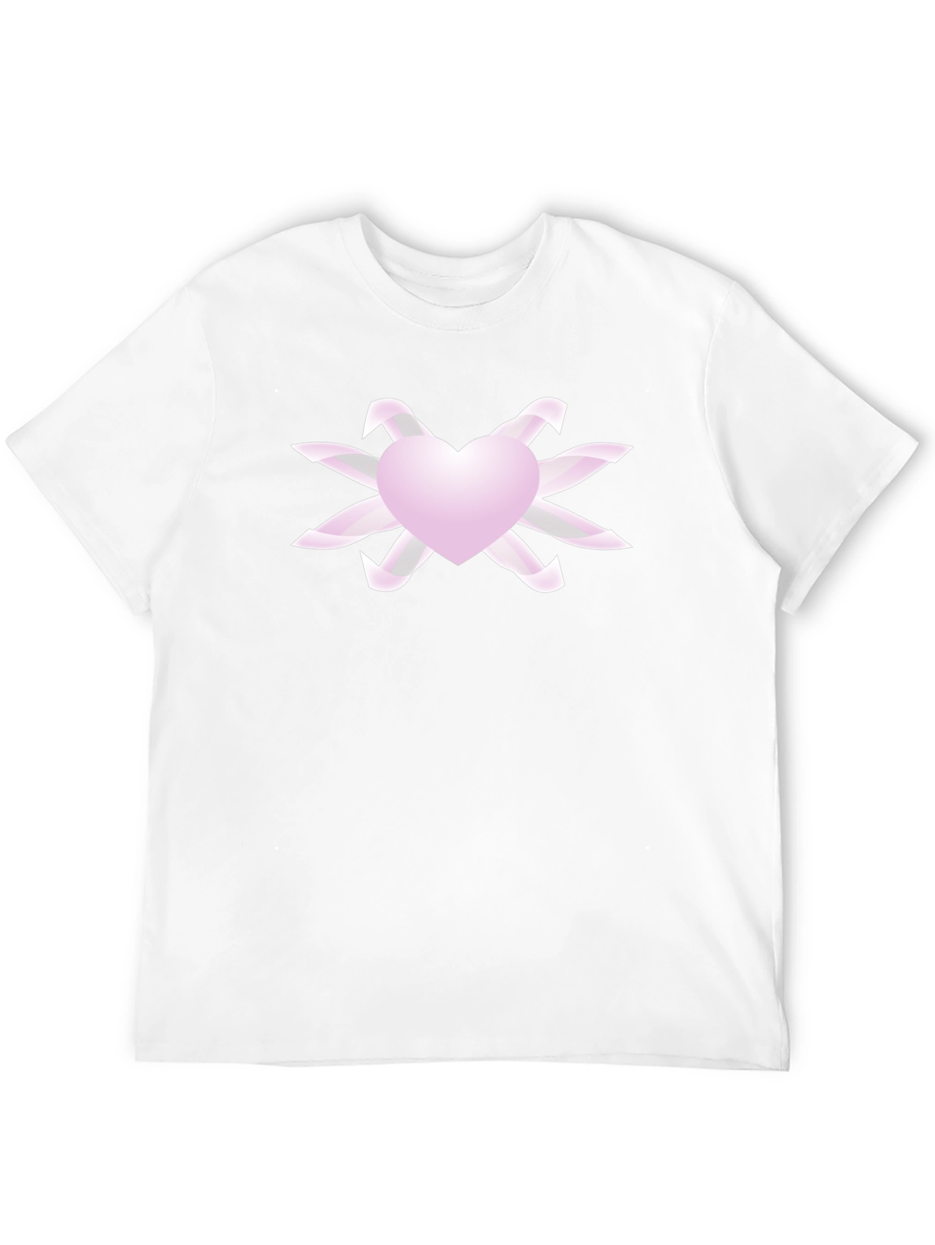 Heart & Ribbon Graphic Tee - Stylish Black T-Shirt