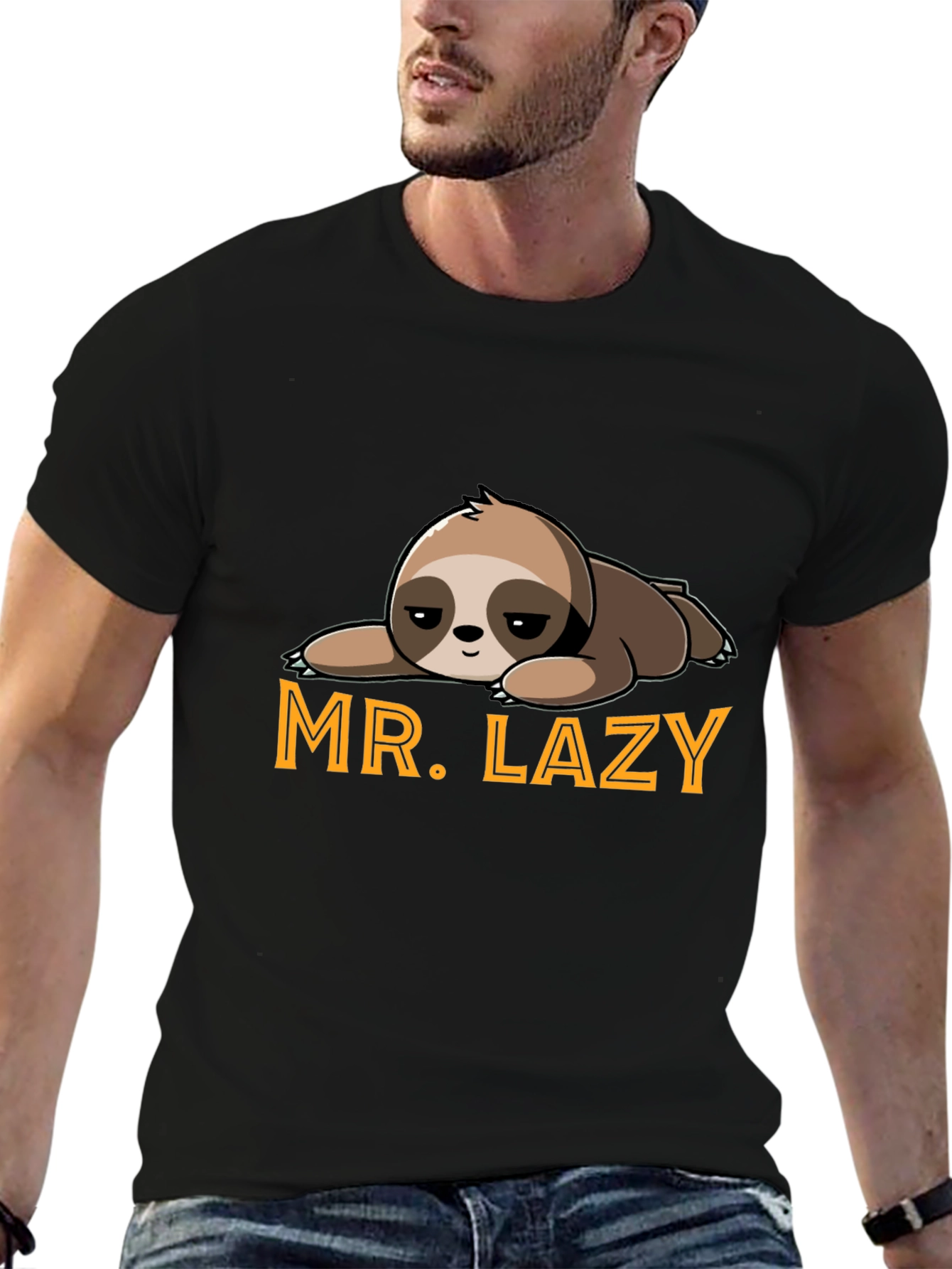 Mr. Lazy Sloth Graphic Tee - Relaxed Fit