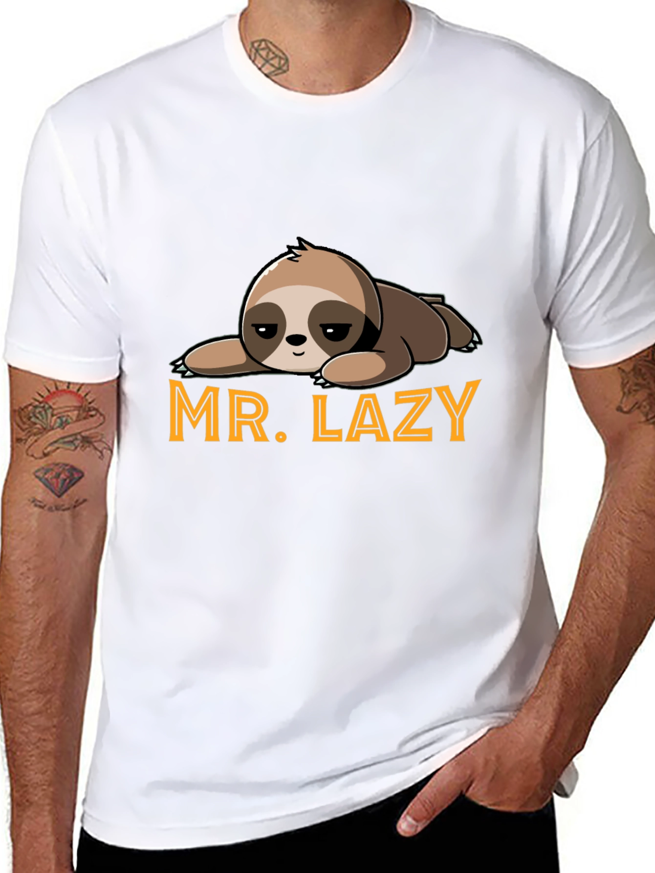 Mr. Lazy Sloth Graphic Tee - Relaxed Fit