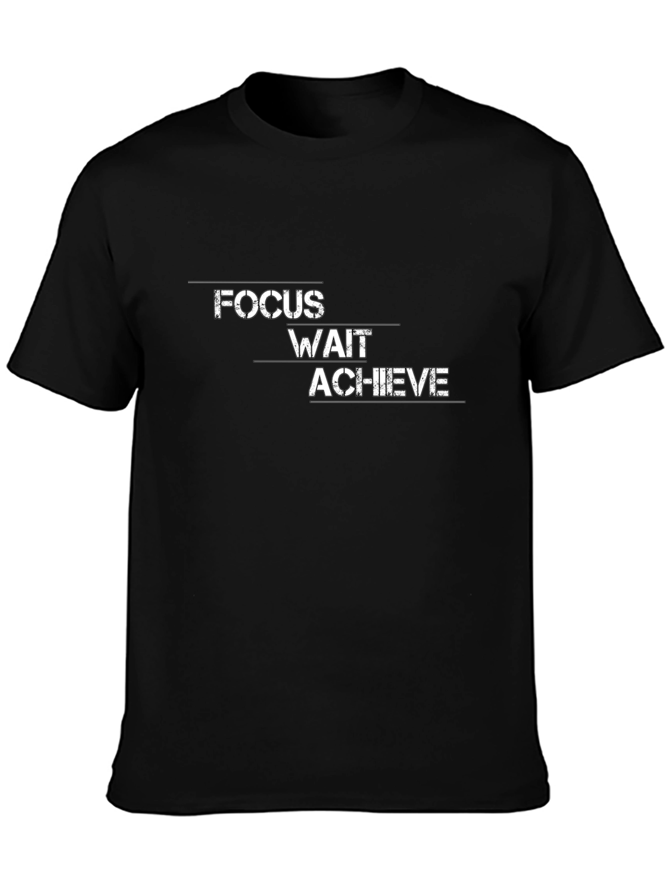 Focus Wait Achieve Graphic Tee - Black