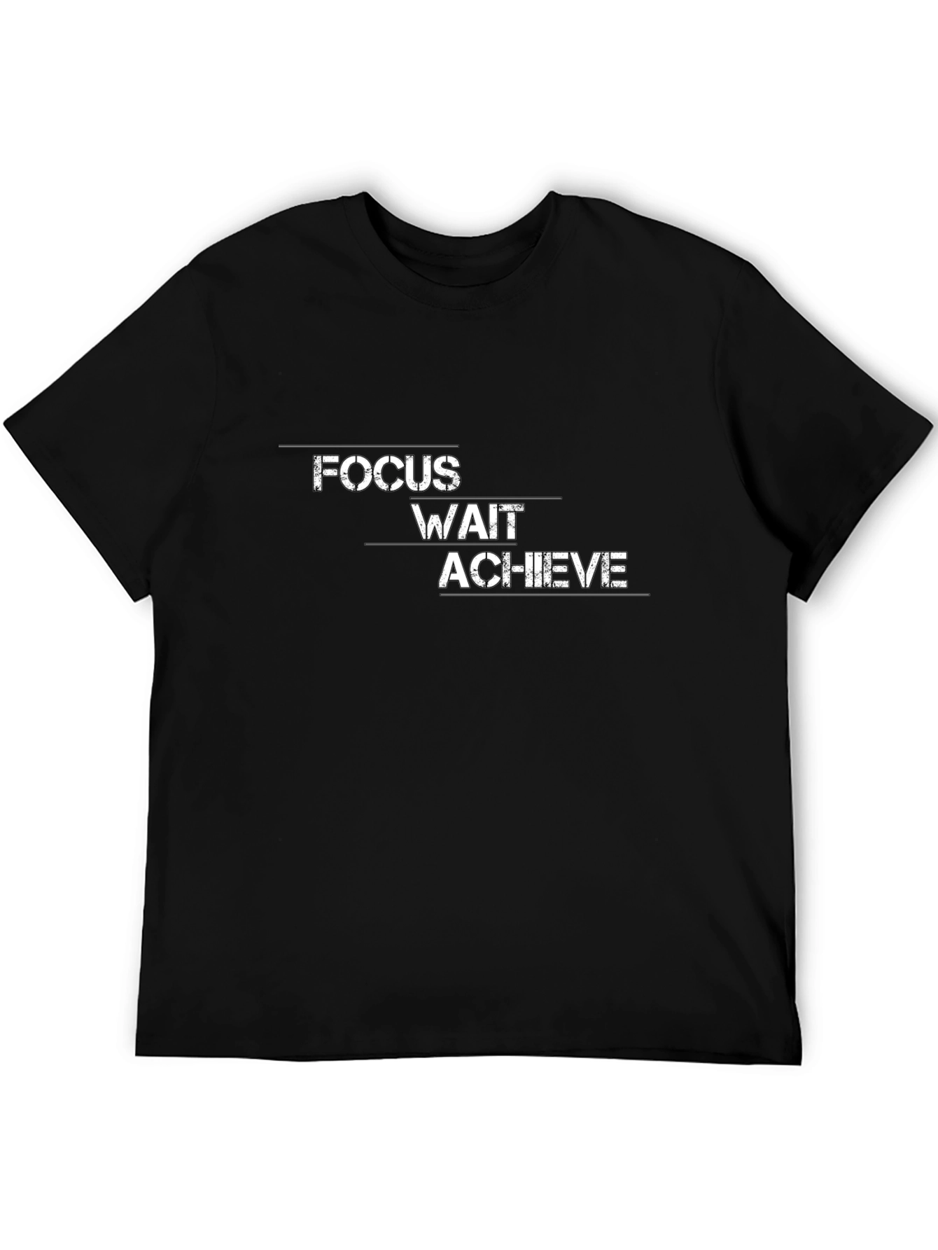 Focus Wait Achieve Graphic Tee - Black