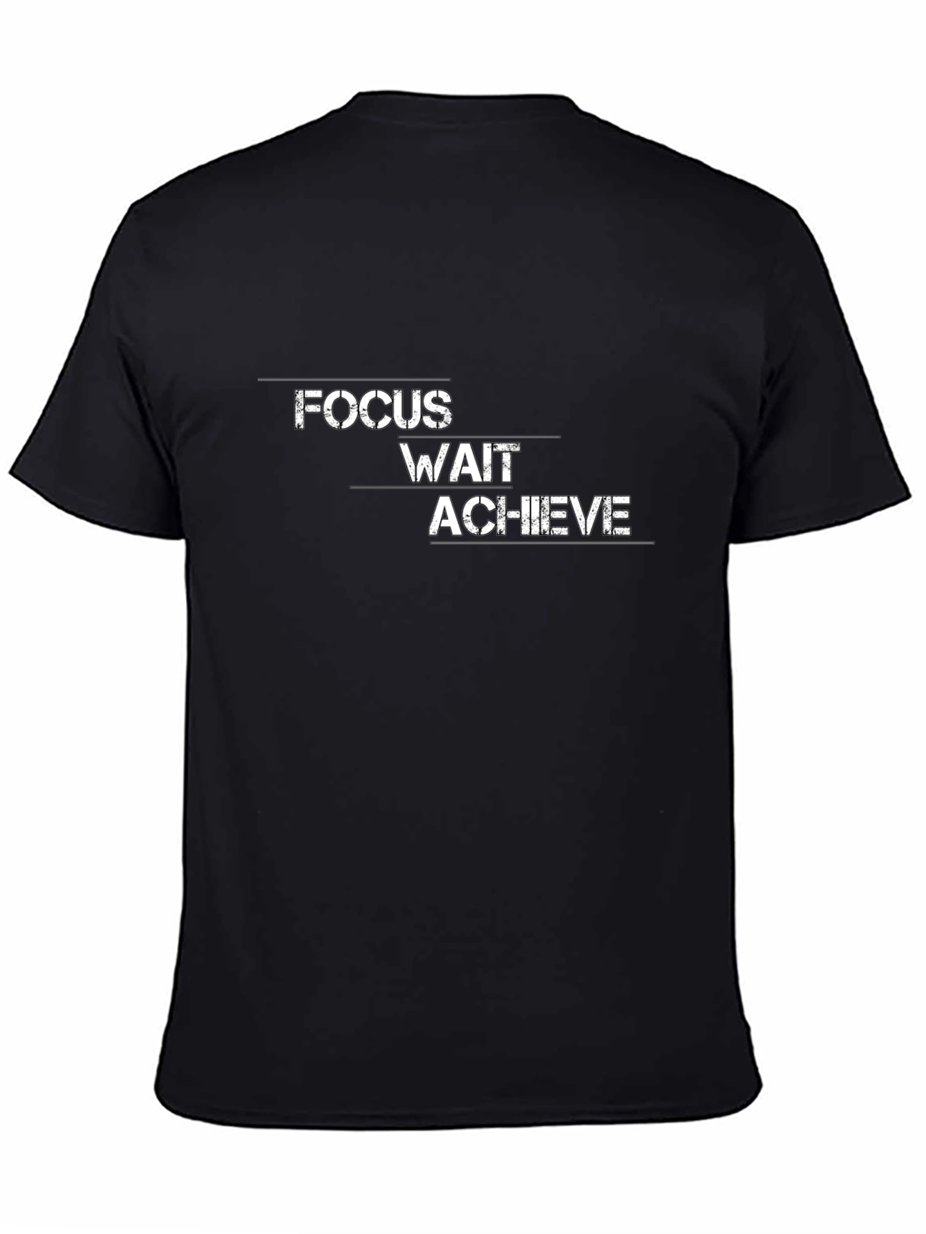Focus Wait Achieve Graphic Tee - Black