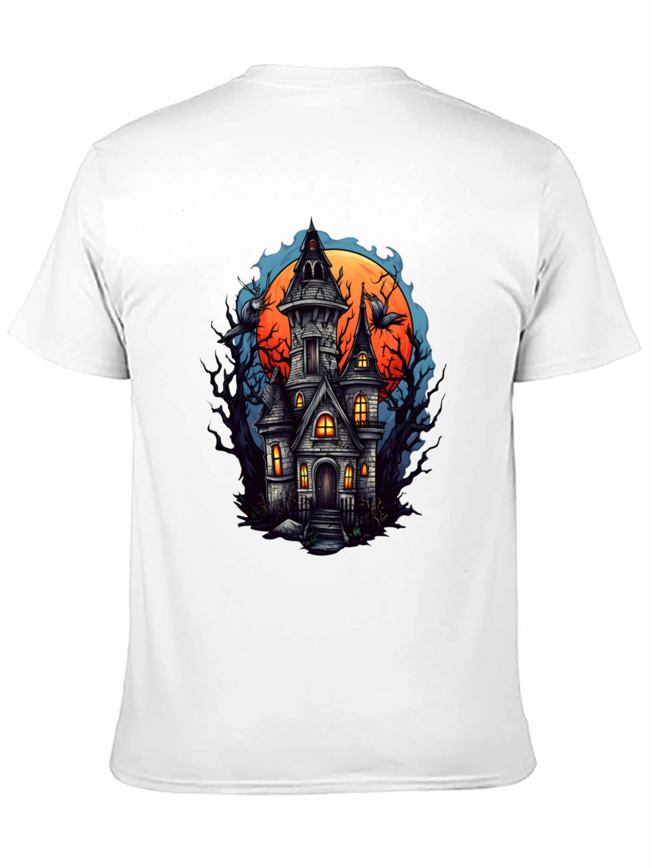 Haunted House Graphic Tee - Spooky Season Shirt