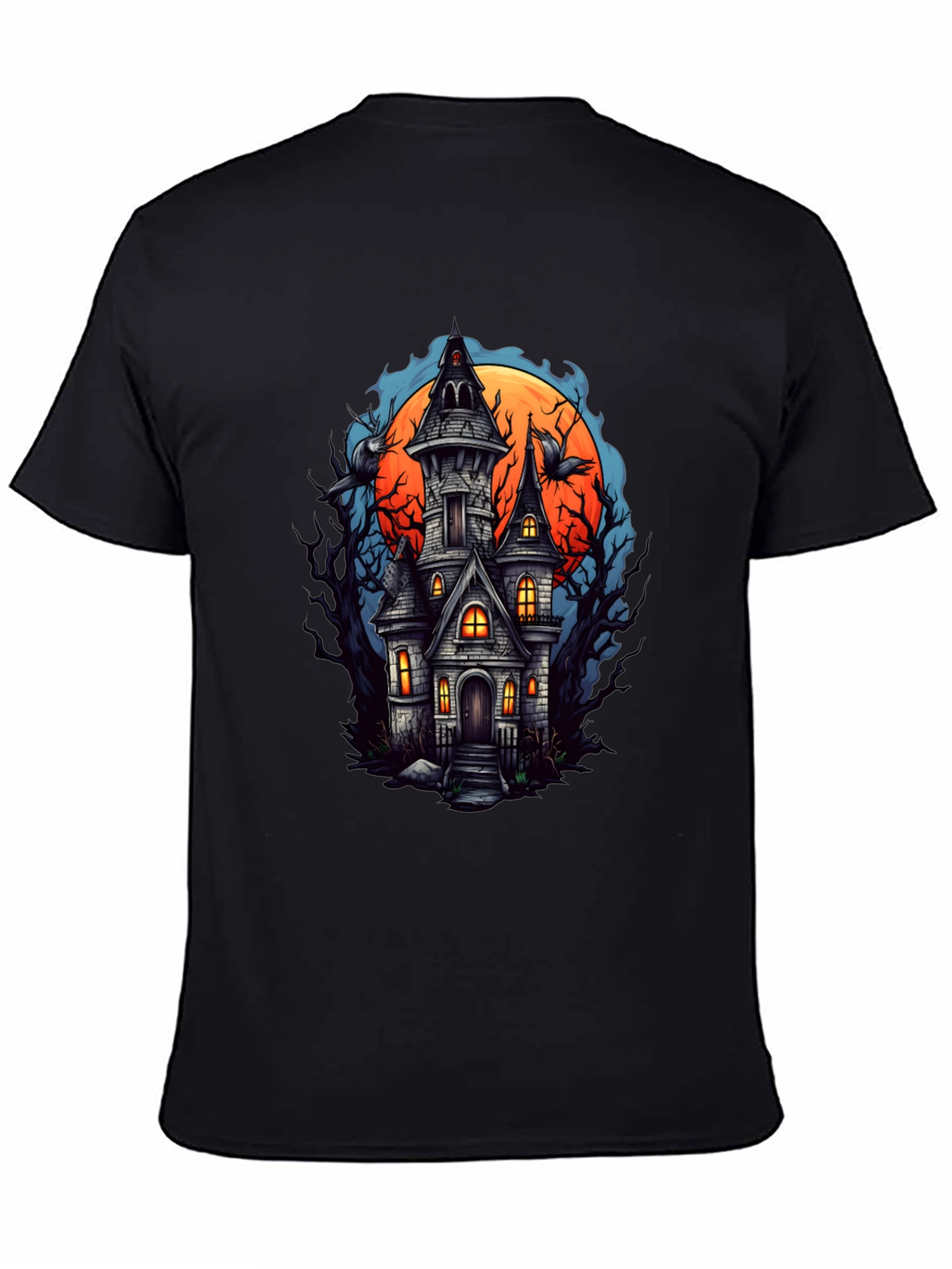 Haunted House Graphic Tee - Spooky Season Shirt