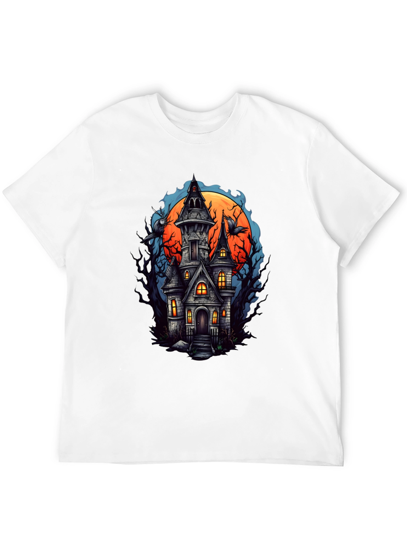 Haunted House Graphic Tee - Spooky Season Shirt