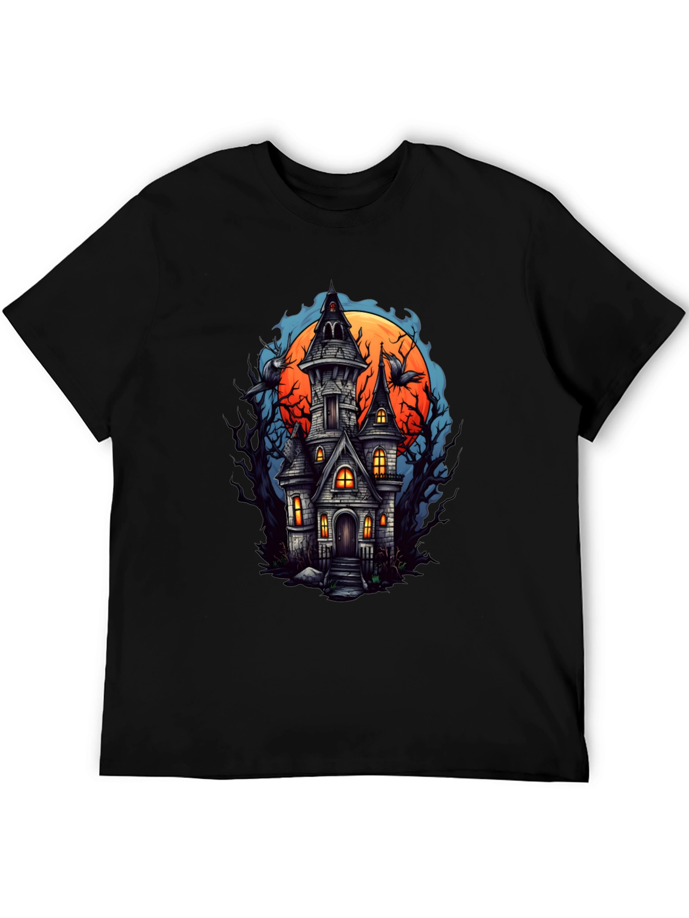 Haunted House Graphic Tee - Spooky Season Shirt