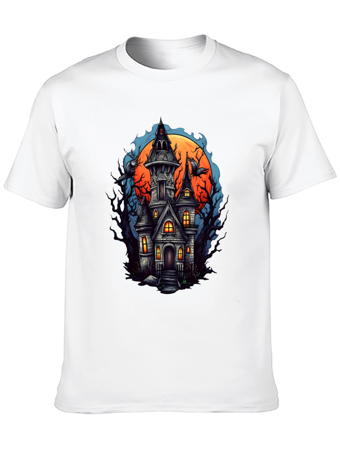 Haunted House Graphic Tee - Spooky Season Shirt