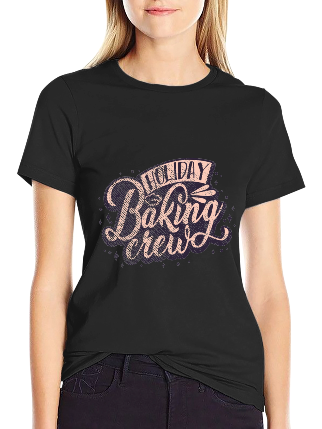 Holiday Baking Crew Graphic Tee - Black