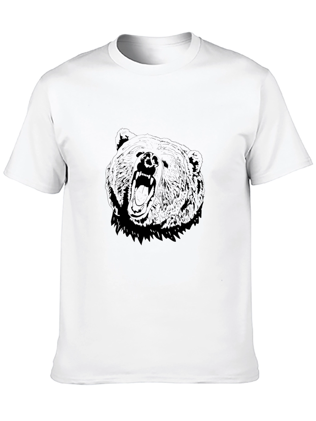Mens Black Bear Graphic Tee - Roaring Style