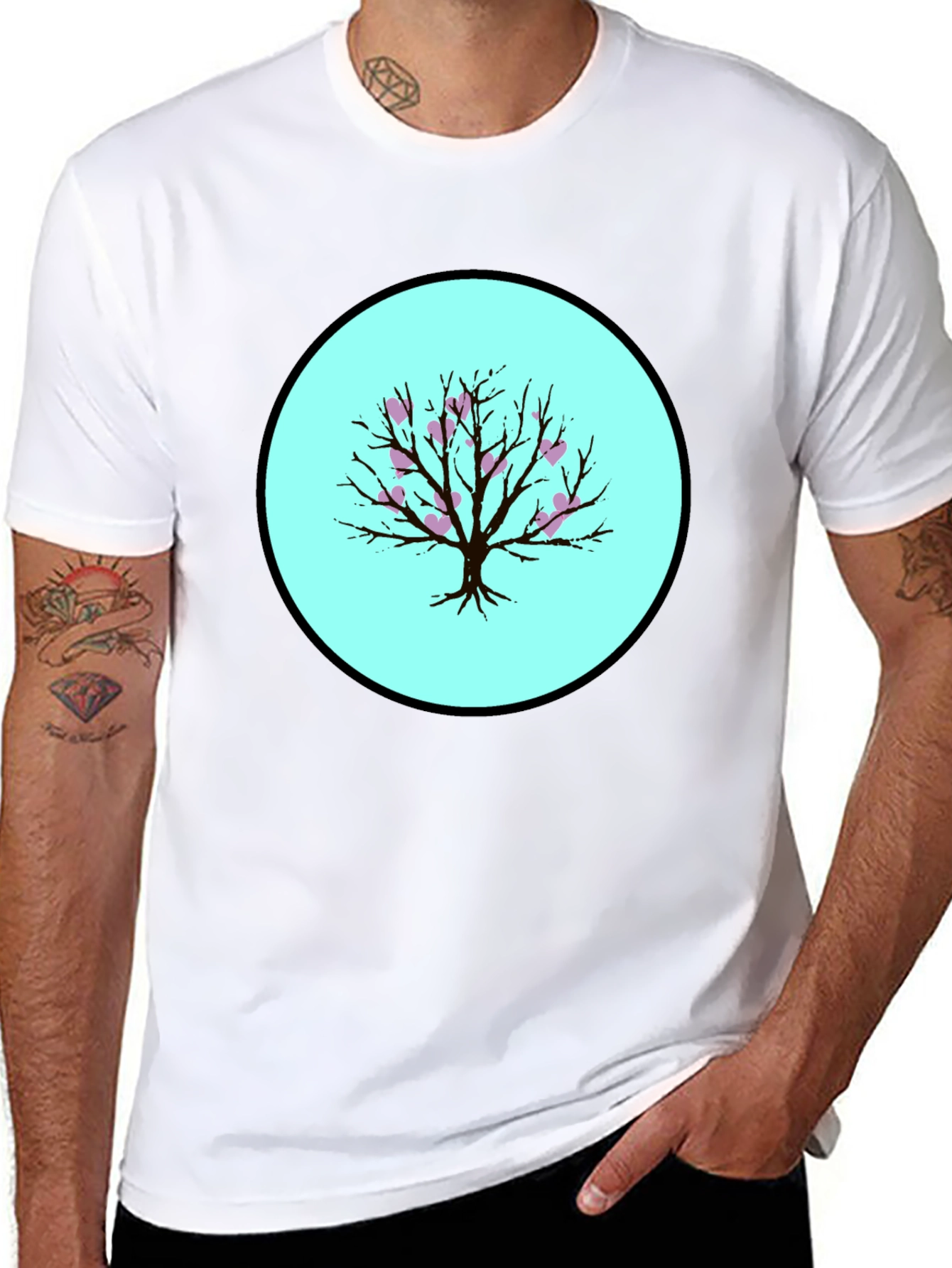 Heart Tree Black T-Shirt - Stylish Graphic Tee
