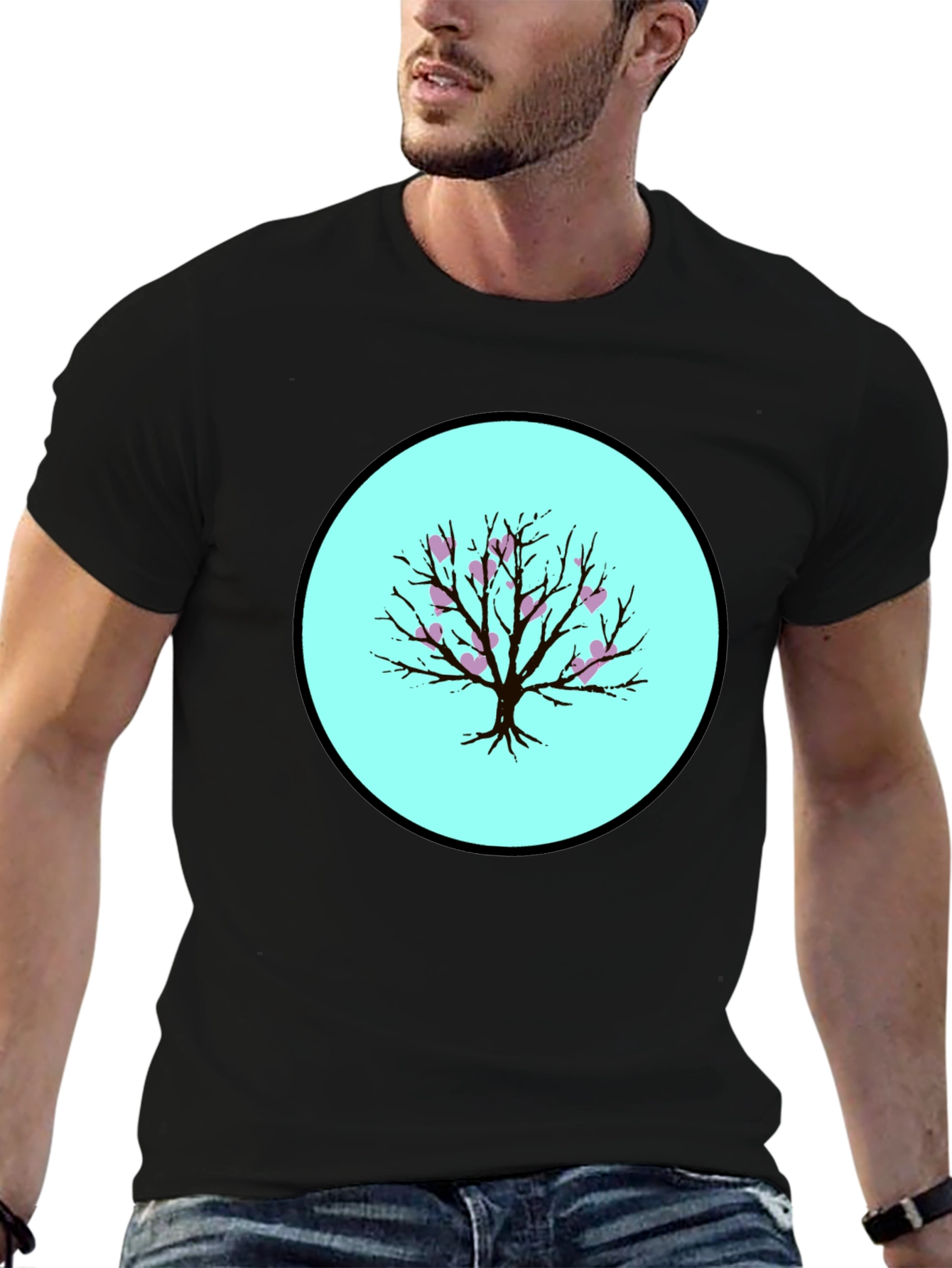 Heart Tree Black T-Shirt - Stylish Graphic Tee
