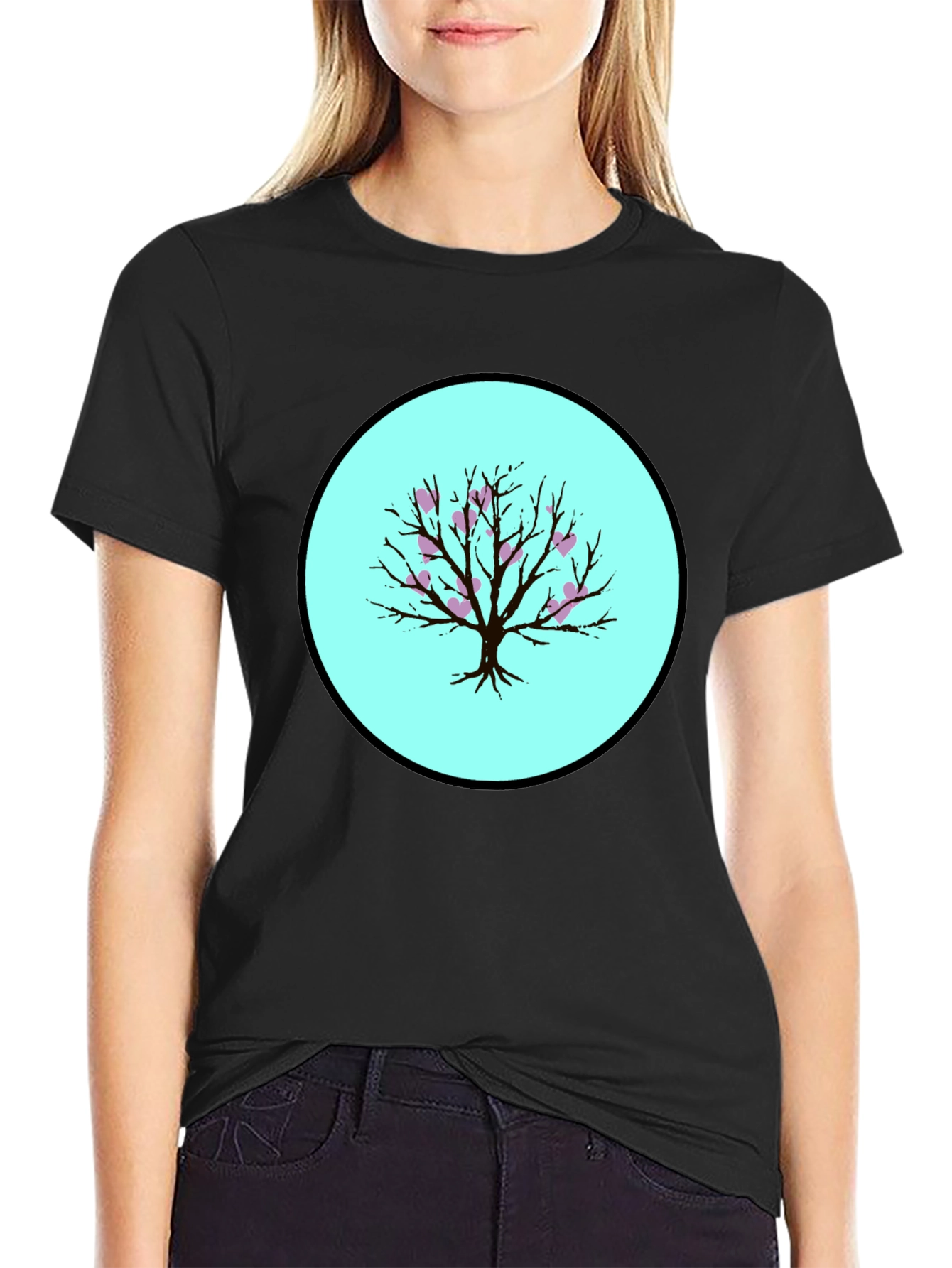 Heart Tree Black T-Shirt - Stylish Graphic Tee