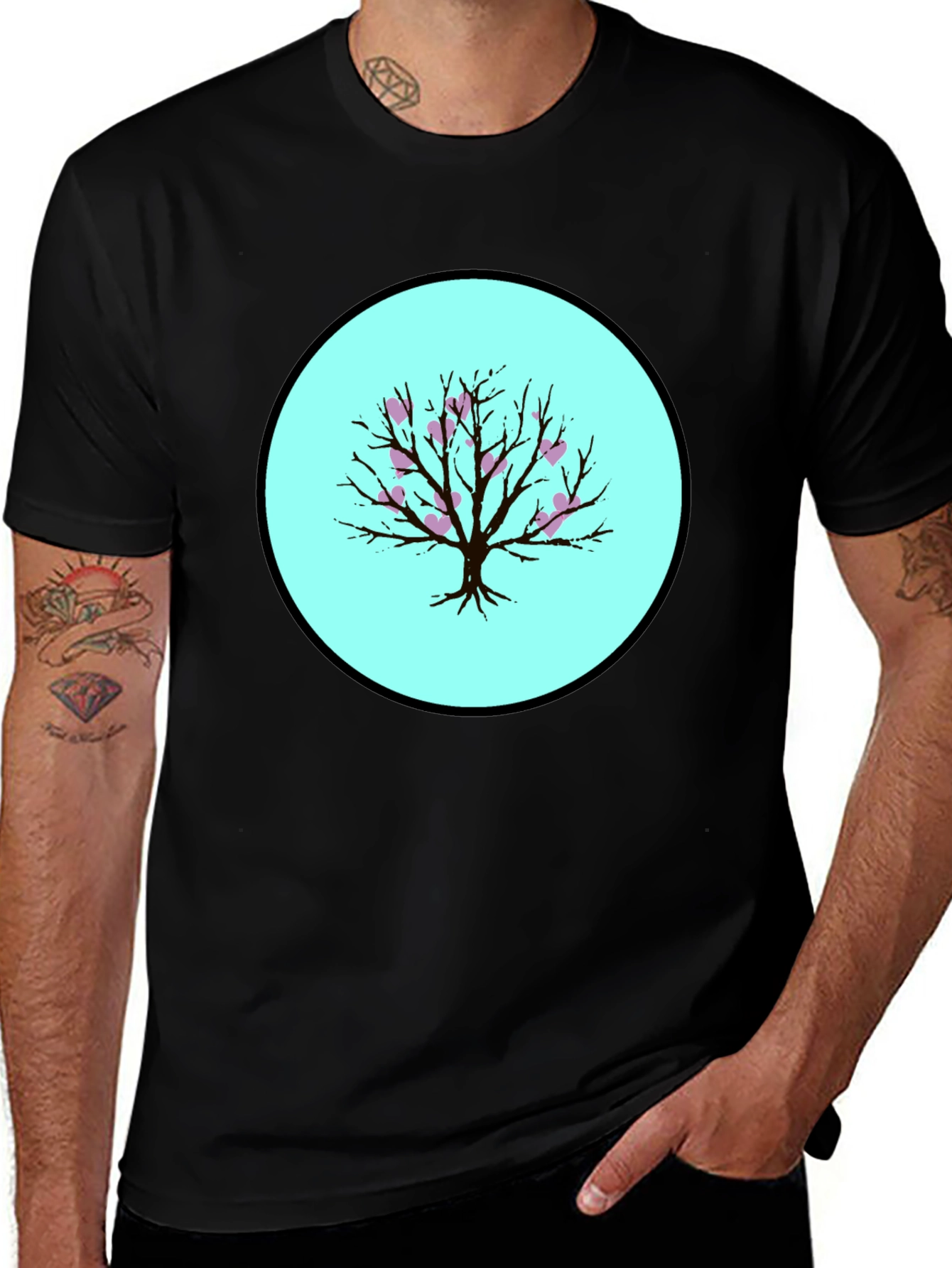 Heart Tree Black T-Shirt - Stylish Graphic Tee