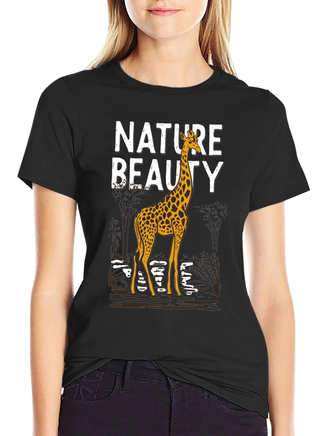 Nature Beauty Giraffe Graphic Tee