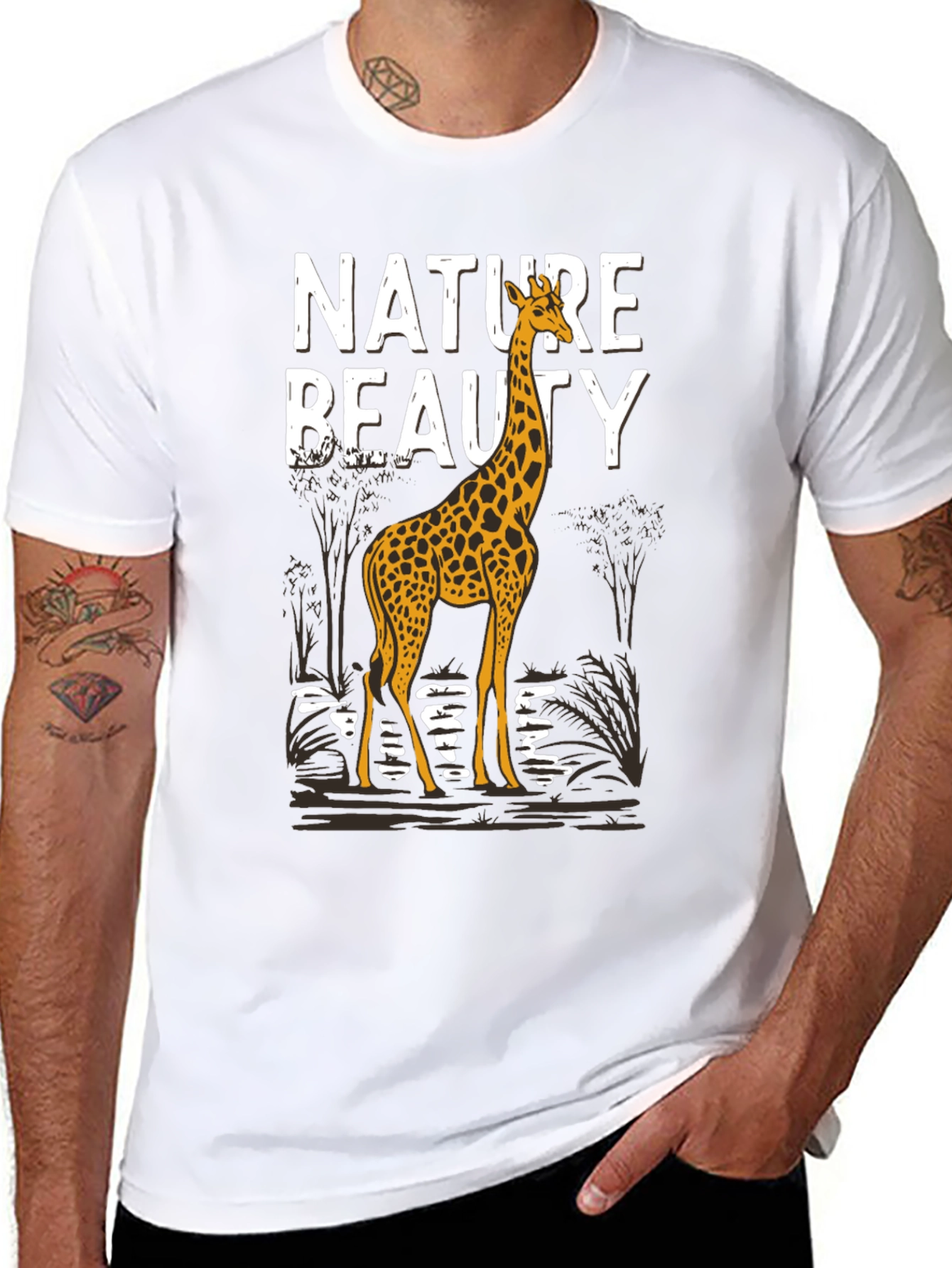 Nature Beauty Giraffe Graphic Tee