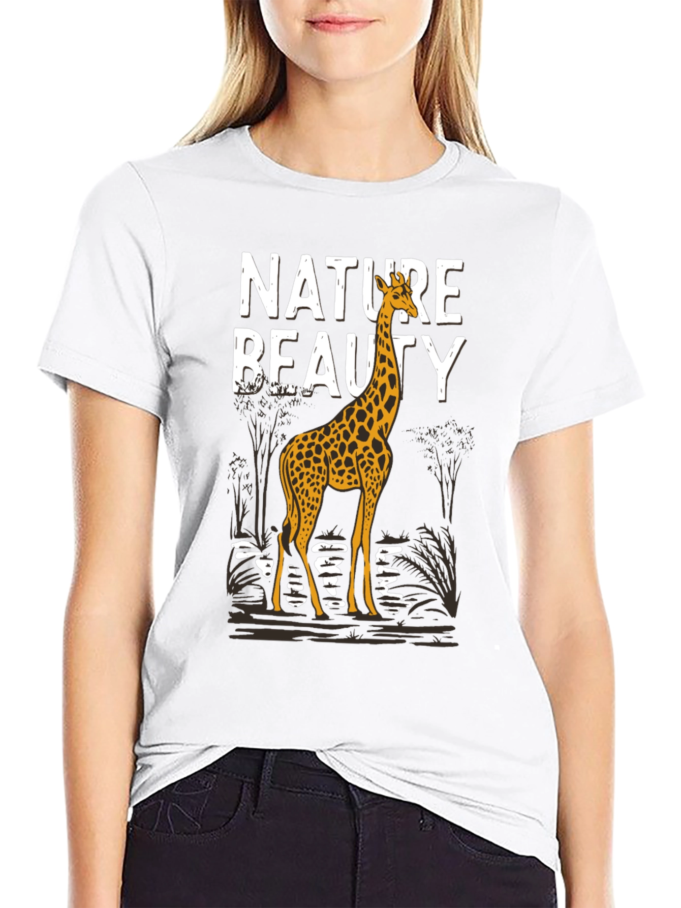 Nature Beauty Giraffe Graphic Tee