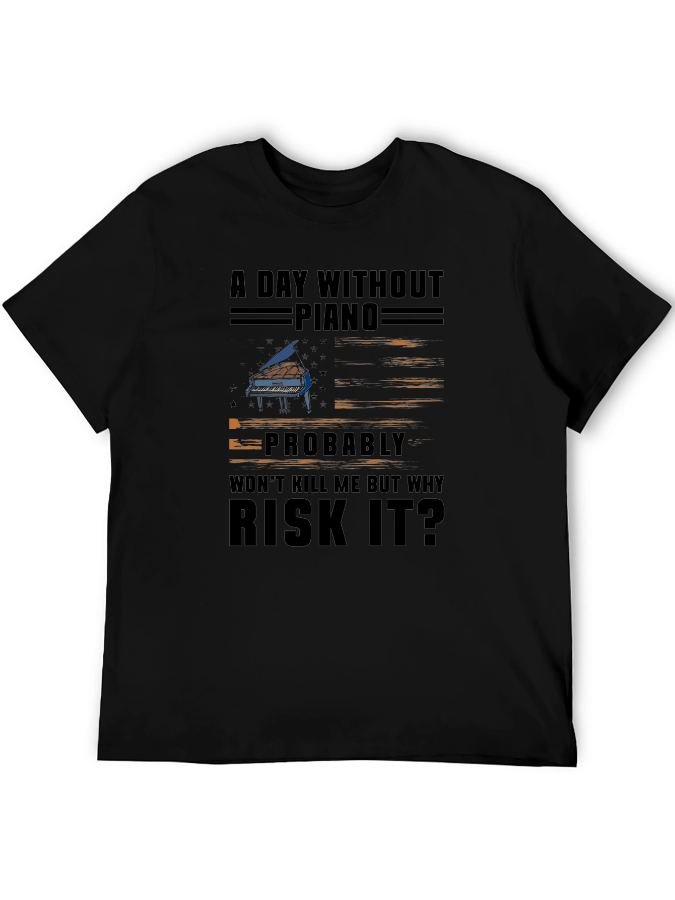 Funny Piano T-Shirt - Risk It?