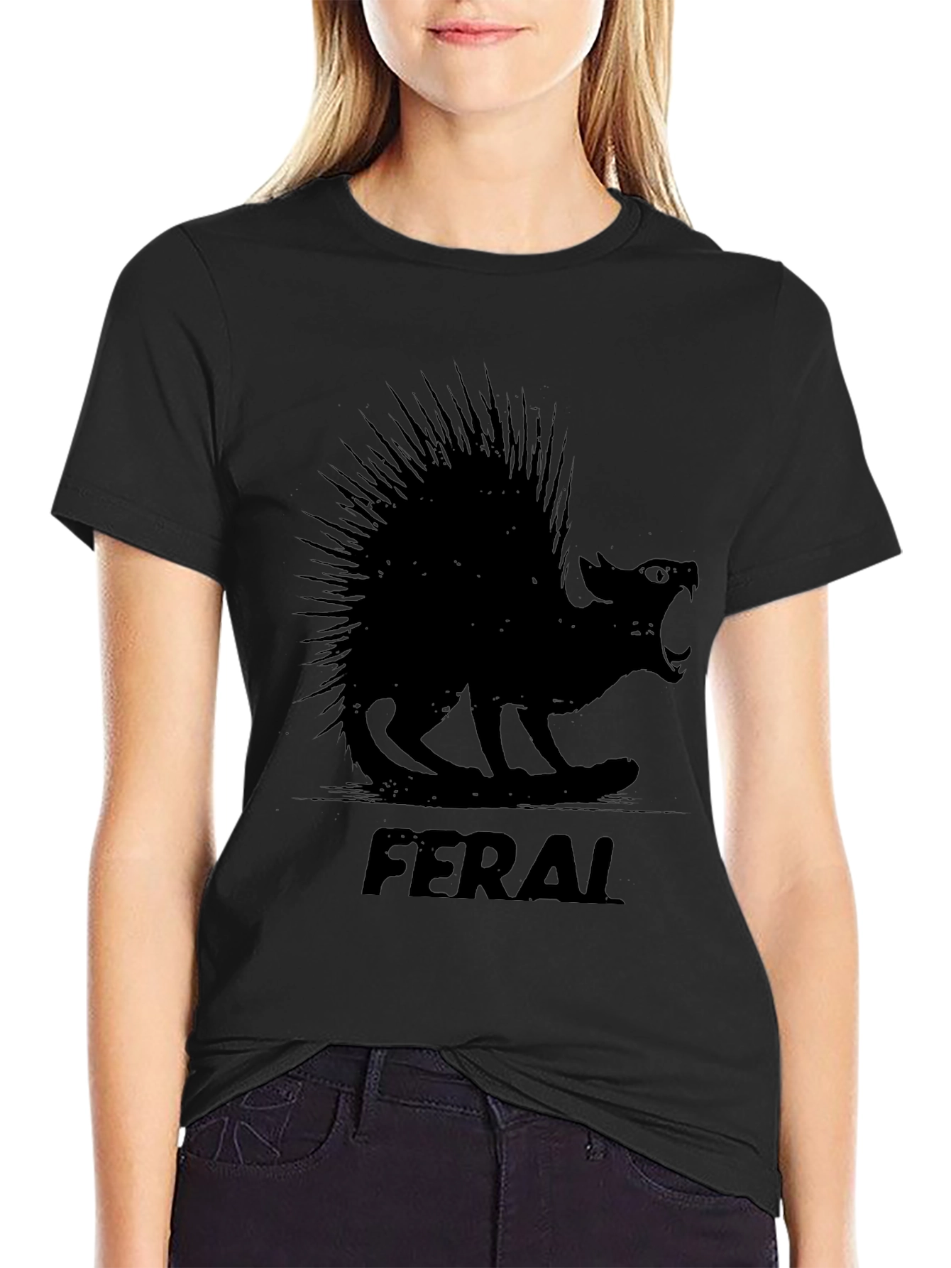 Feral Porcupine Graphic Tee - Black