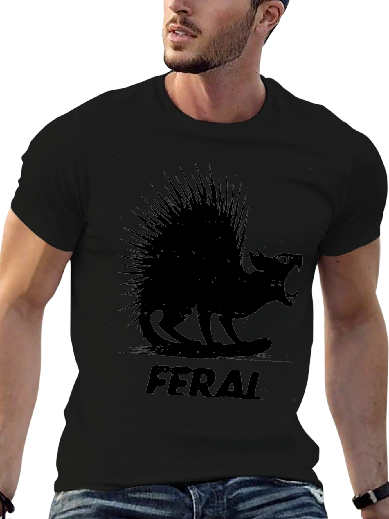 Feral Porcupine Graphic Tee - Black