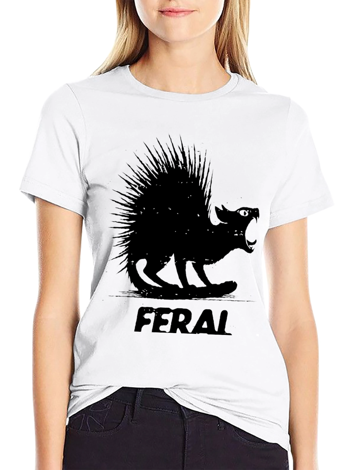 Feral Porcupine Graphic Tee - Black
