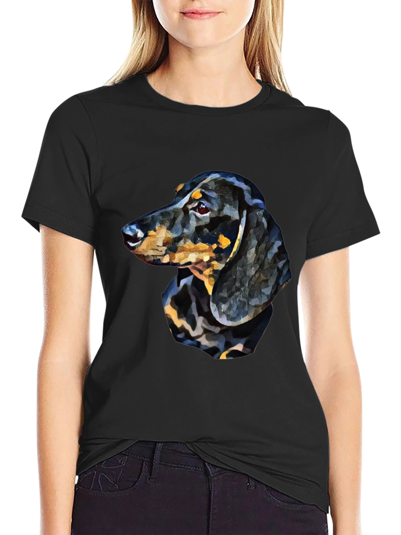 Dachshund Dog Graphic T-Shirt - Black