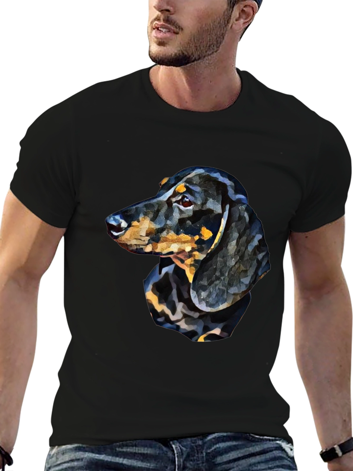 Dachshund Dog Graphic T-Shirt - Black
