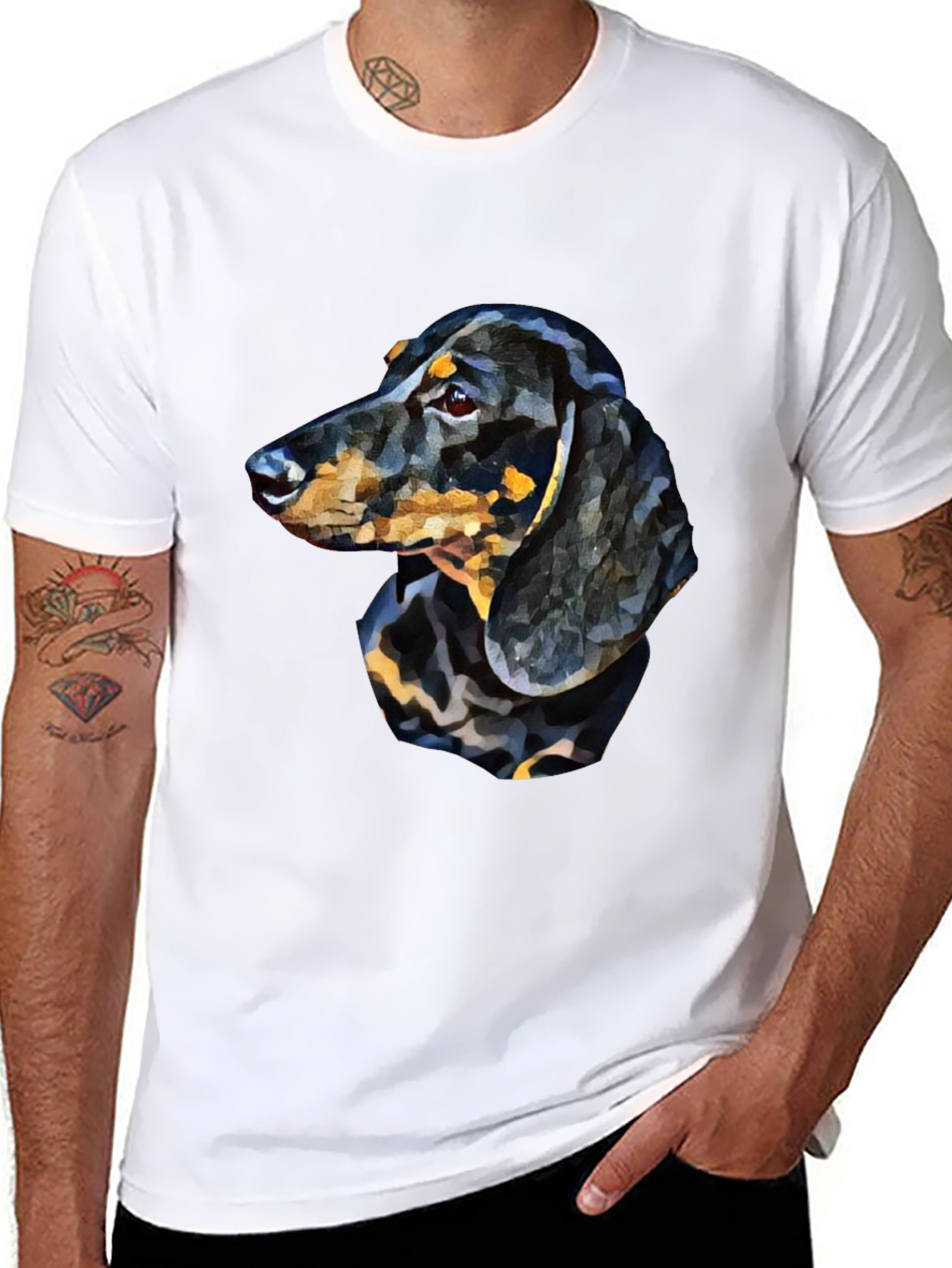 Dachshund Dog Graphic T-Shirt - Black